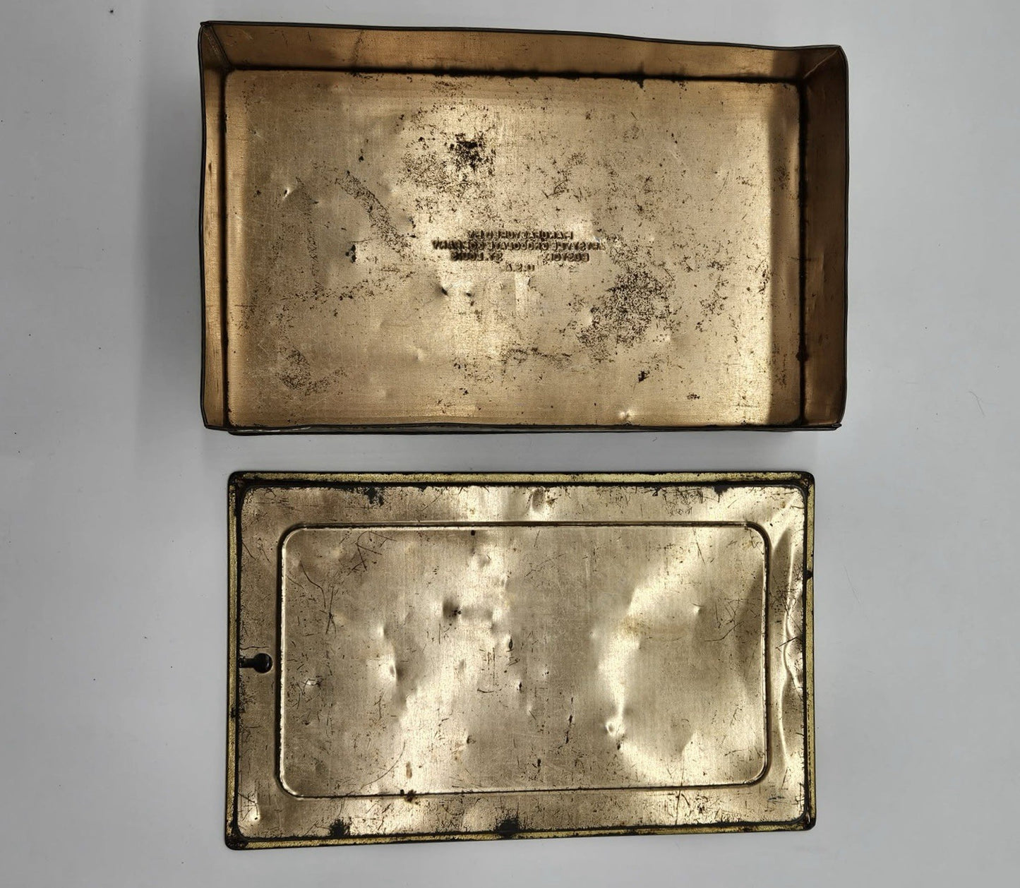 Antique Vtg Deco Nouveau Artstyle Chocolate Company Metal Tin Candy Box A11