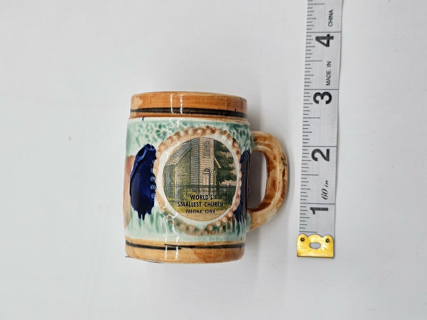 Made in Japan Handpainted German Style Mini Beer Stein with People and Dog Scene