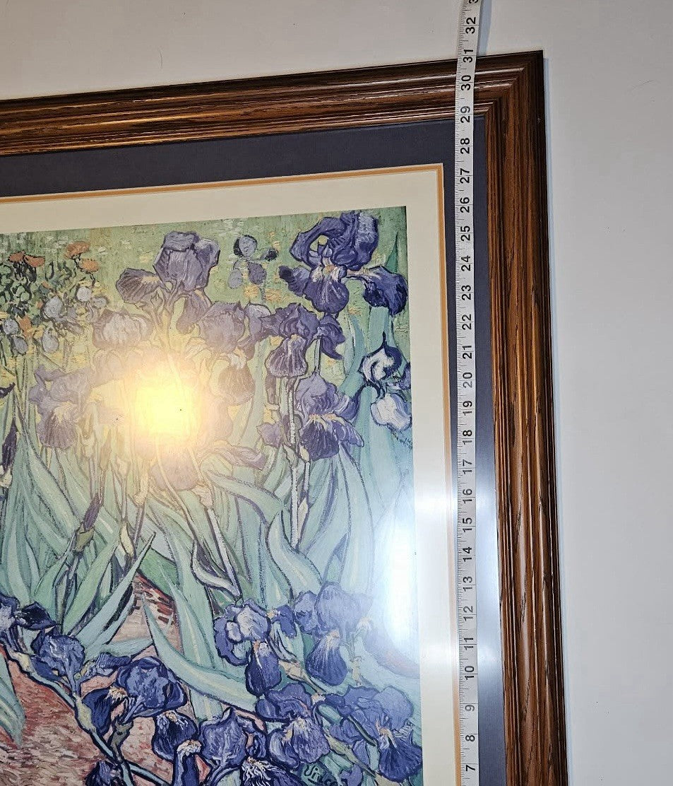 Large Framed Vincent Van Gogh Irises Print Wall Art 36x32