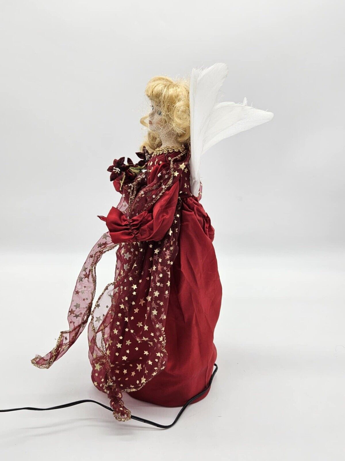 Vtg Fiber Optic Angel Christmas Tree Topper/Stand Alone, Muti-Color Winterlights