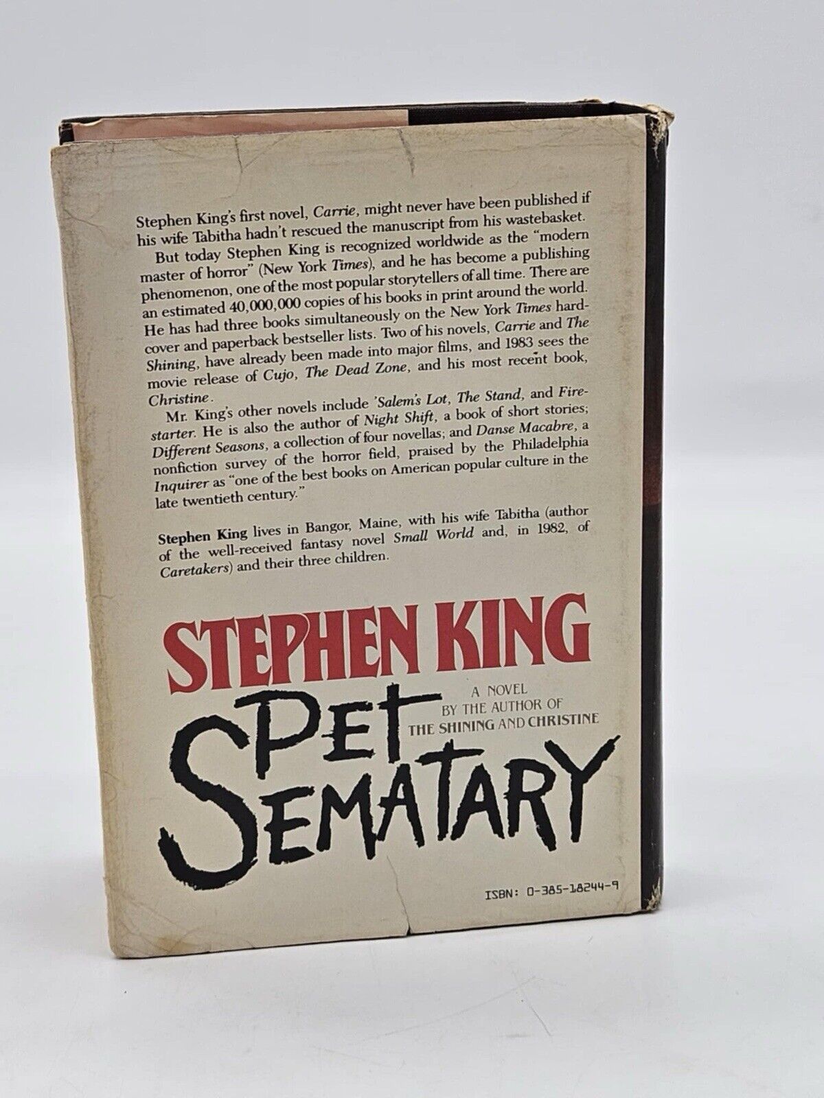 Pet Cemetery (1983) Stephen King  Hardcover Book Doubleday & Co w/ Dust Cover