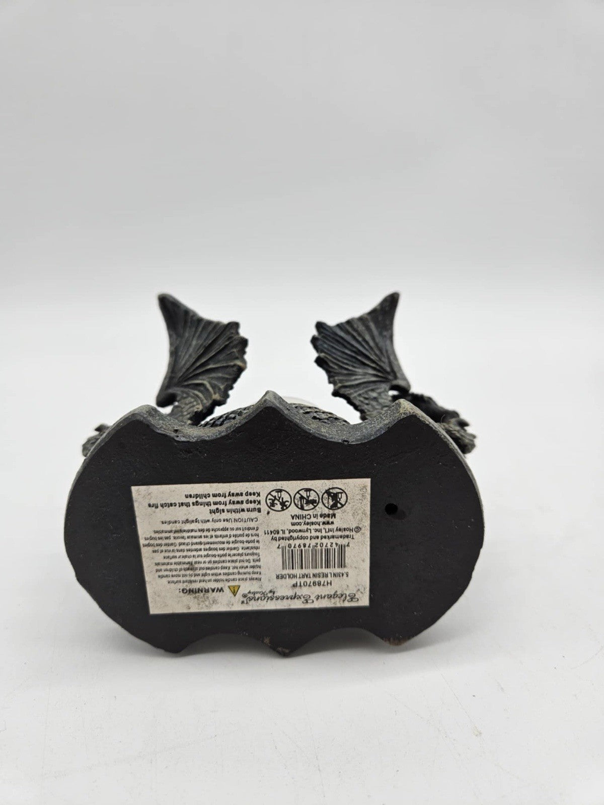 Medieval Dual Winged Dragon Votive Candle Incense Holder Resin