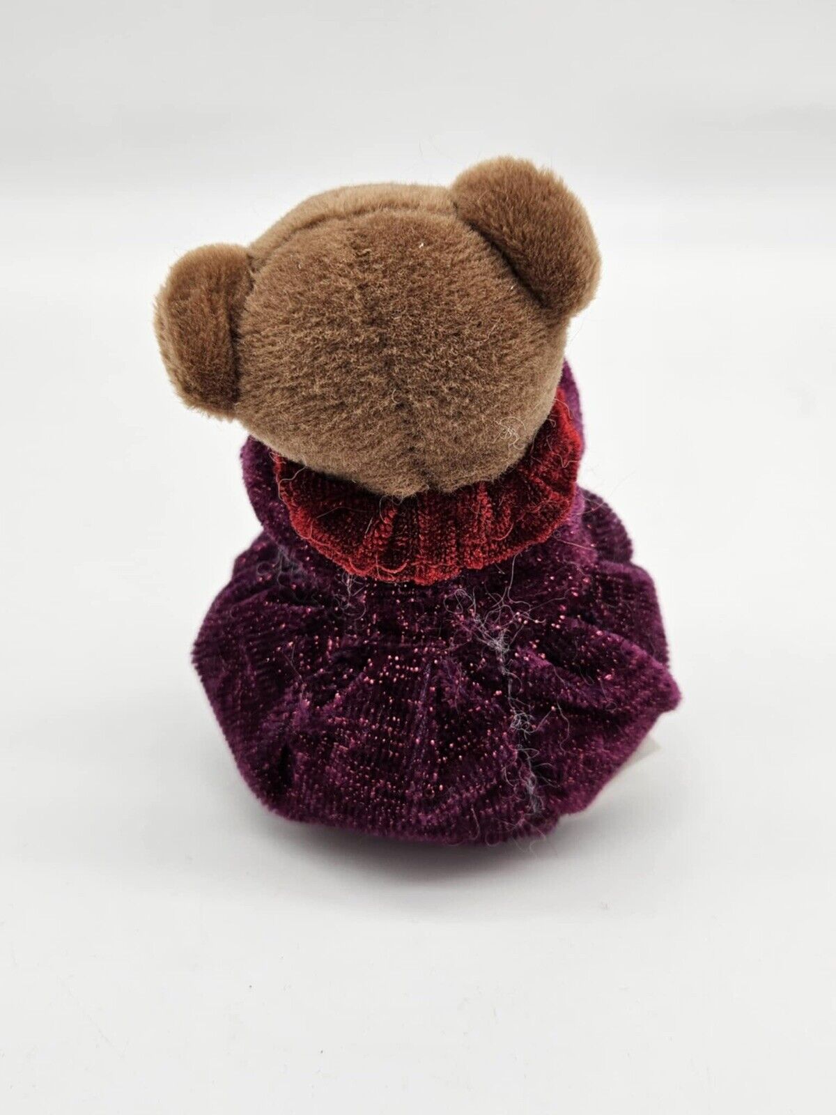 Russ Berrie plush glitter bear #4913, red & purple with heart