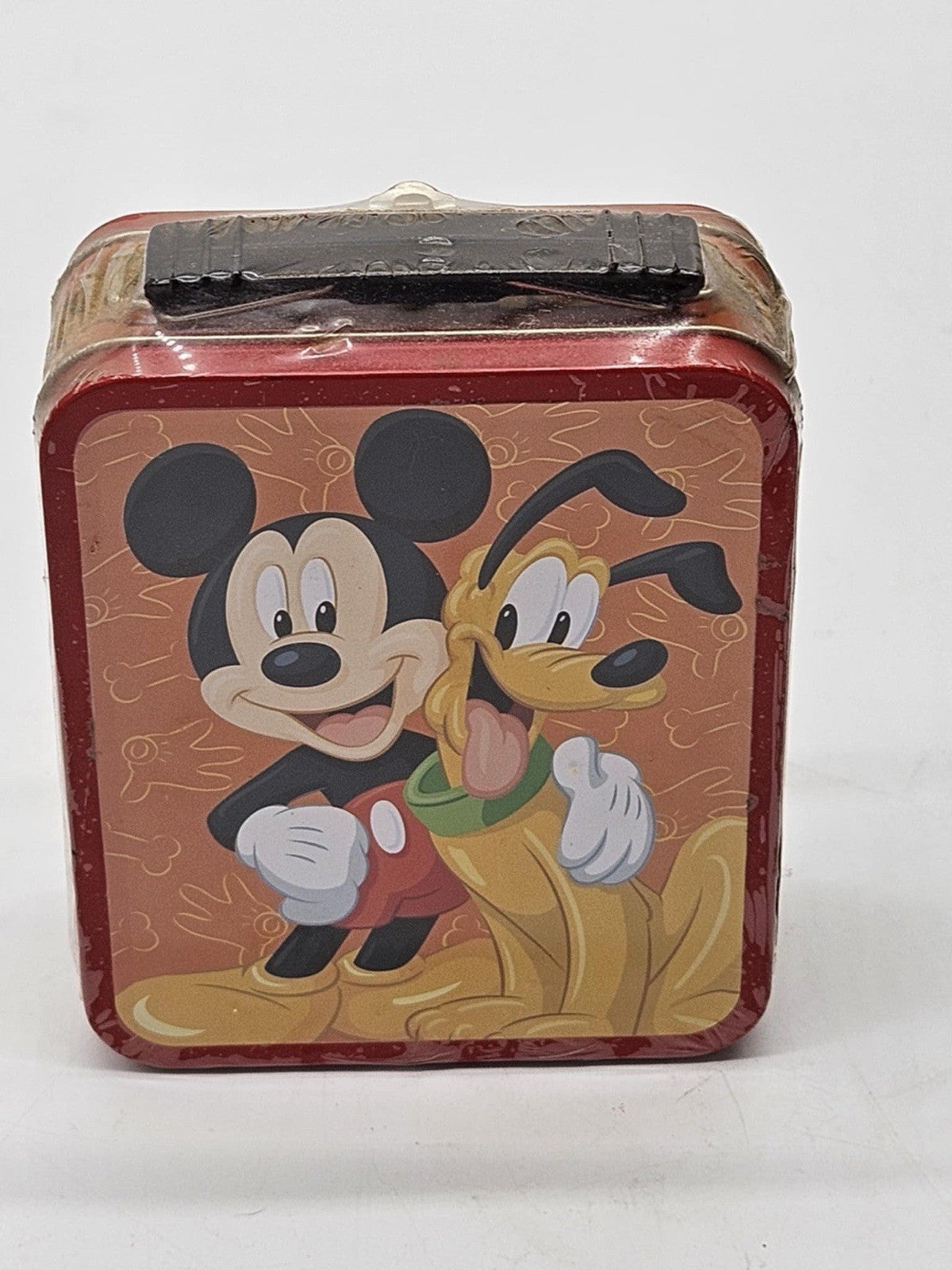 VINTAGE MICKEY MOUSE & PALS MINI TIN LUNCH BOX ~ MICKEY MOUSE AND PLUTO - NIP