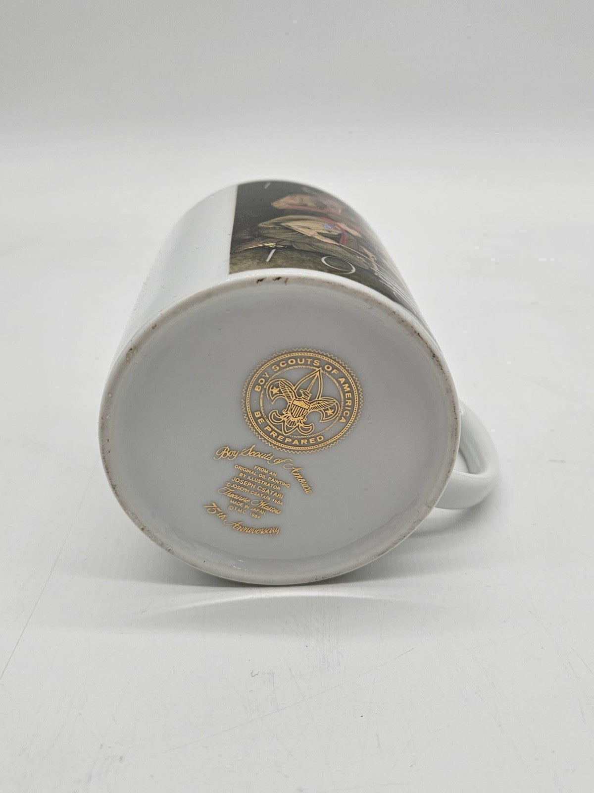 Boy Scouts of America 75th Anniv. Joseph Csatari Illustraded Ceramic 10 oz. Cup