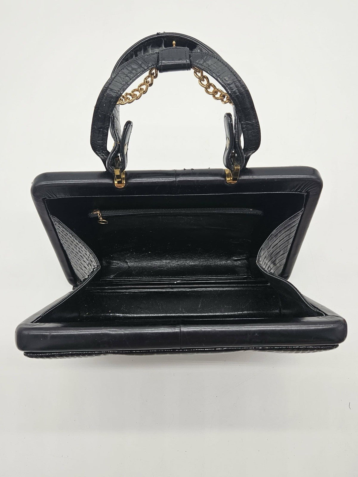 VINTAGE MURRAY KRUGER REPTILE EMBOSSED BOX BAG