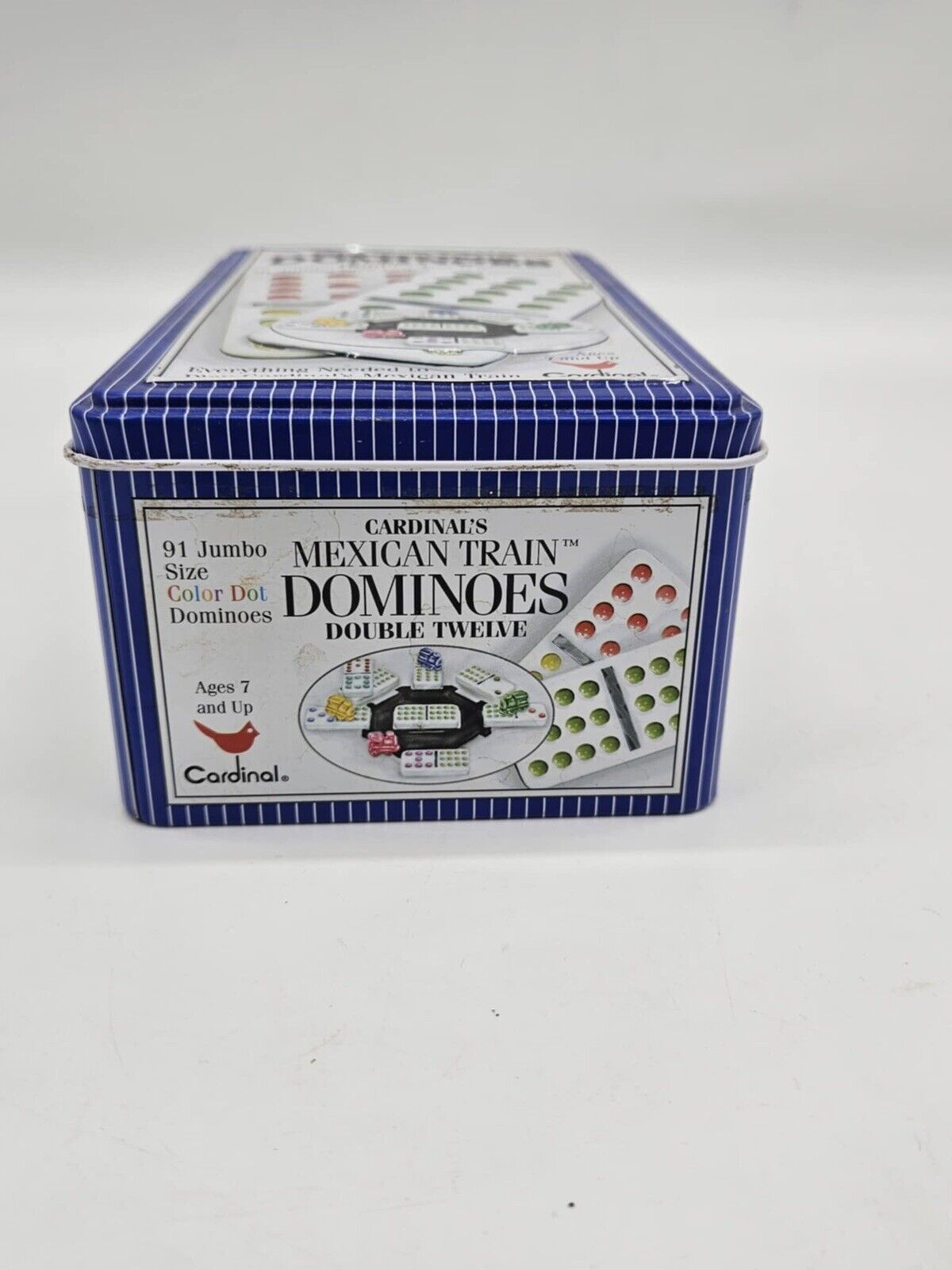 Double Twelve Dominos By Cardinal 91 Colored Dominos Set | Dominoes + Tin Only