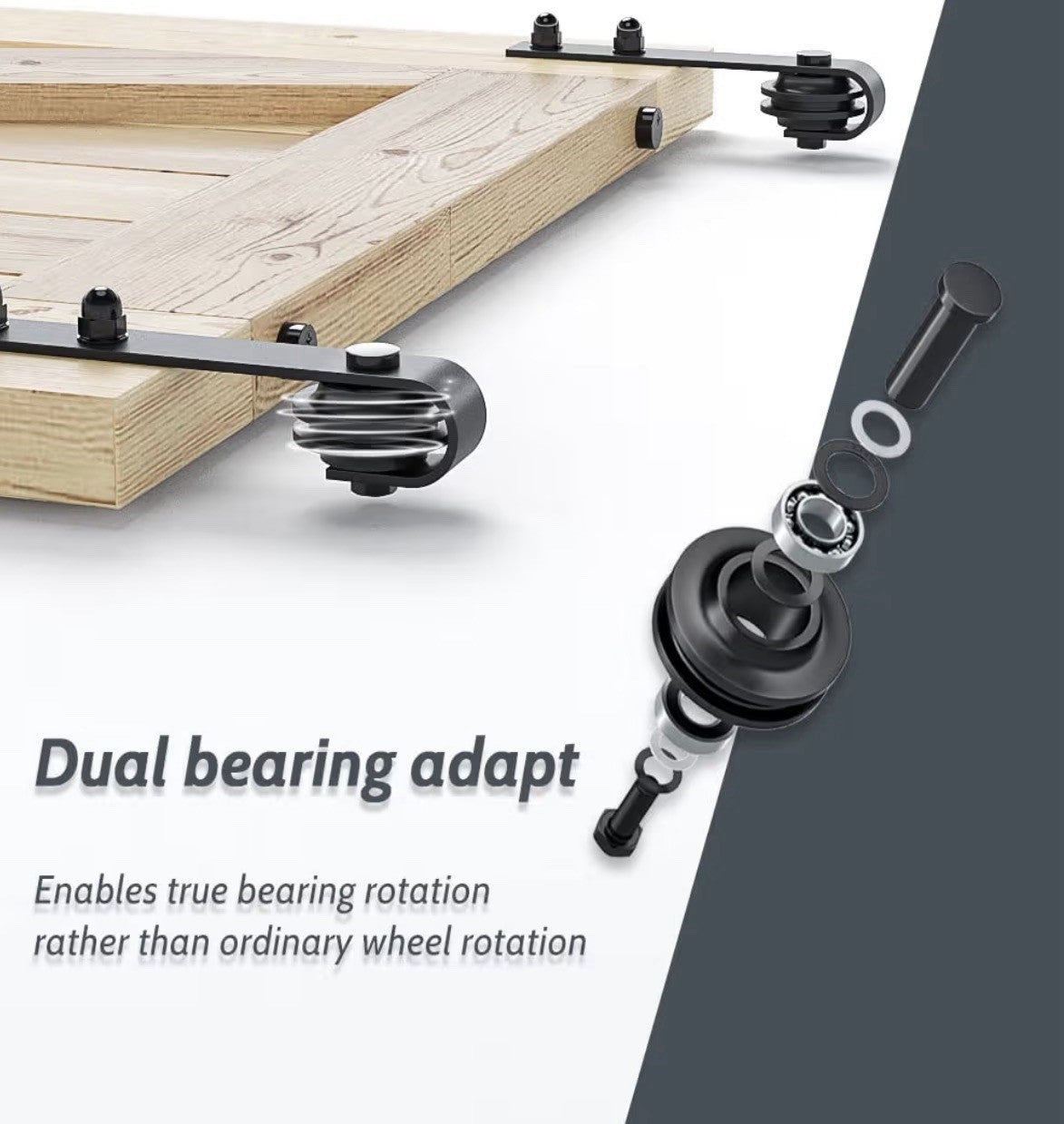 SKYSEN 6FT Barn Door Hardware Kit, Sliding Barn Door Hardware Kit, Barn Door Tra