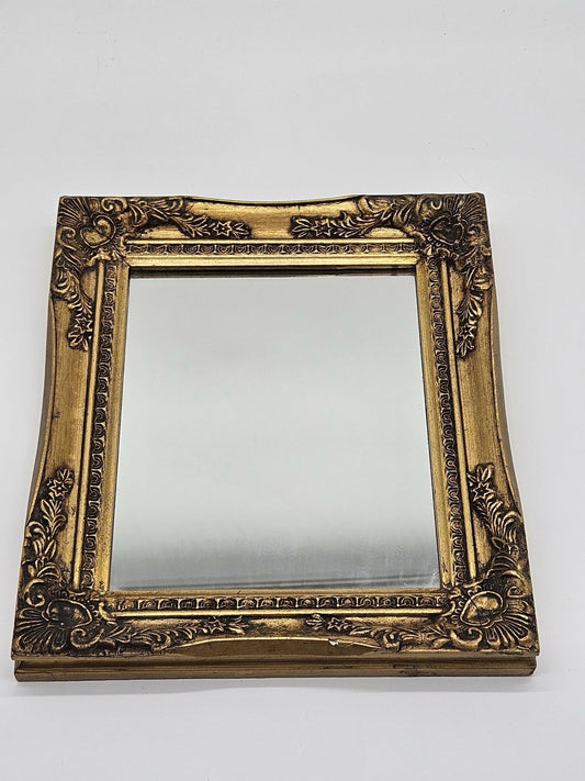 International Bazaar Queen Ann Vintage Rectangular Wall Mirror 13"x11" in. GOLD