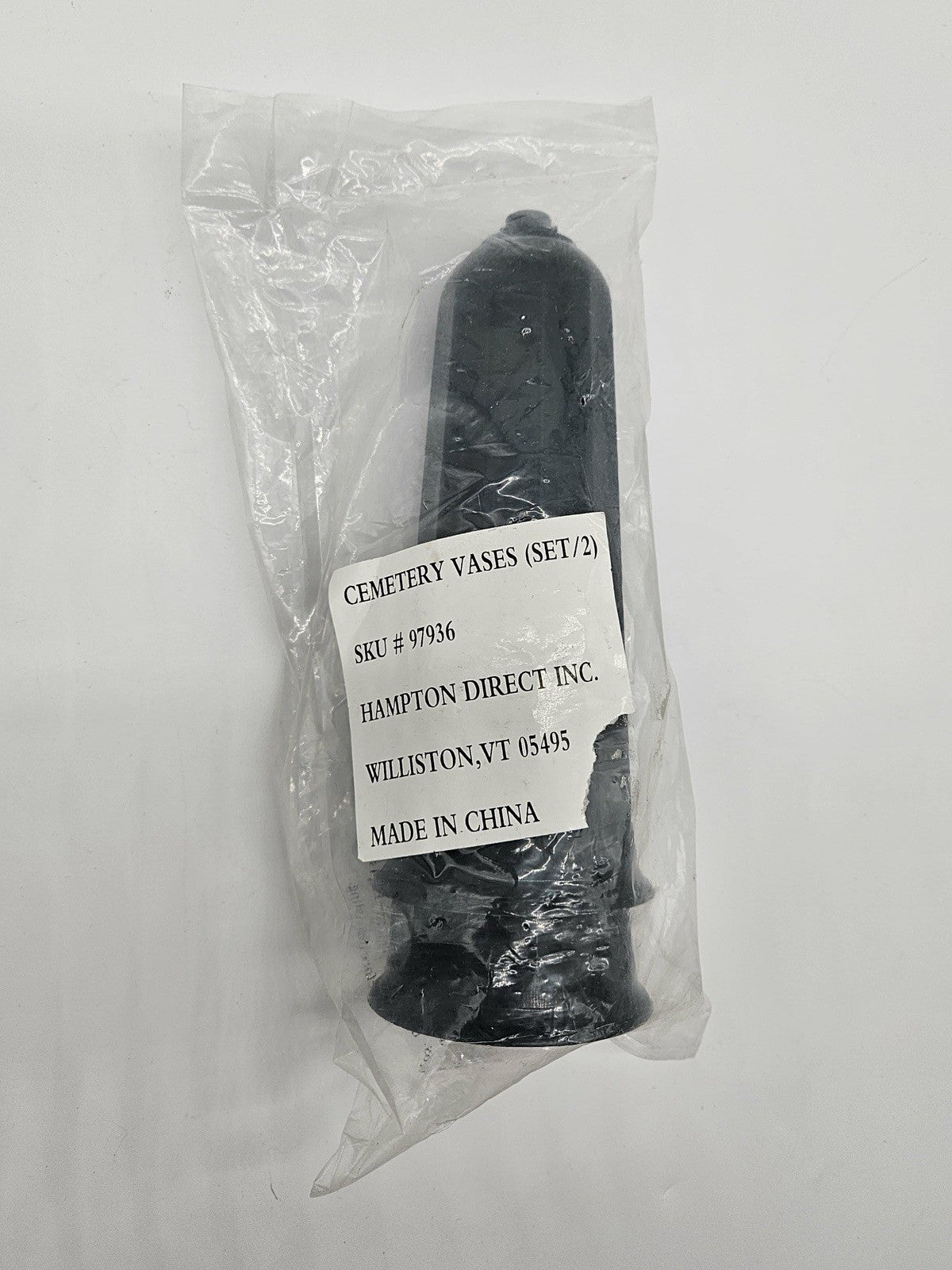 Cemetery Grave Vases Set of 2 Memorial Flower Holders New Sealed