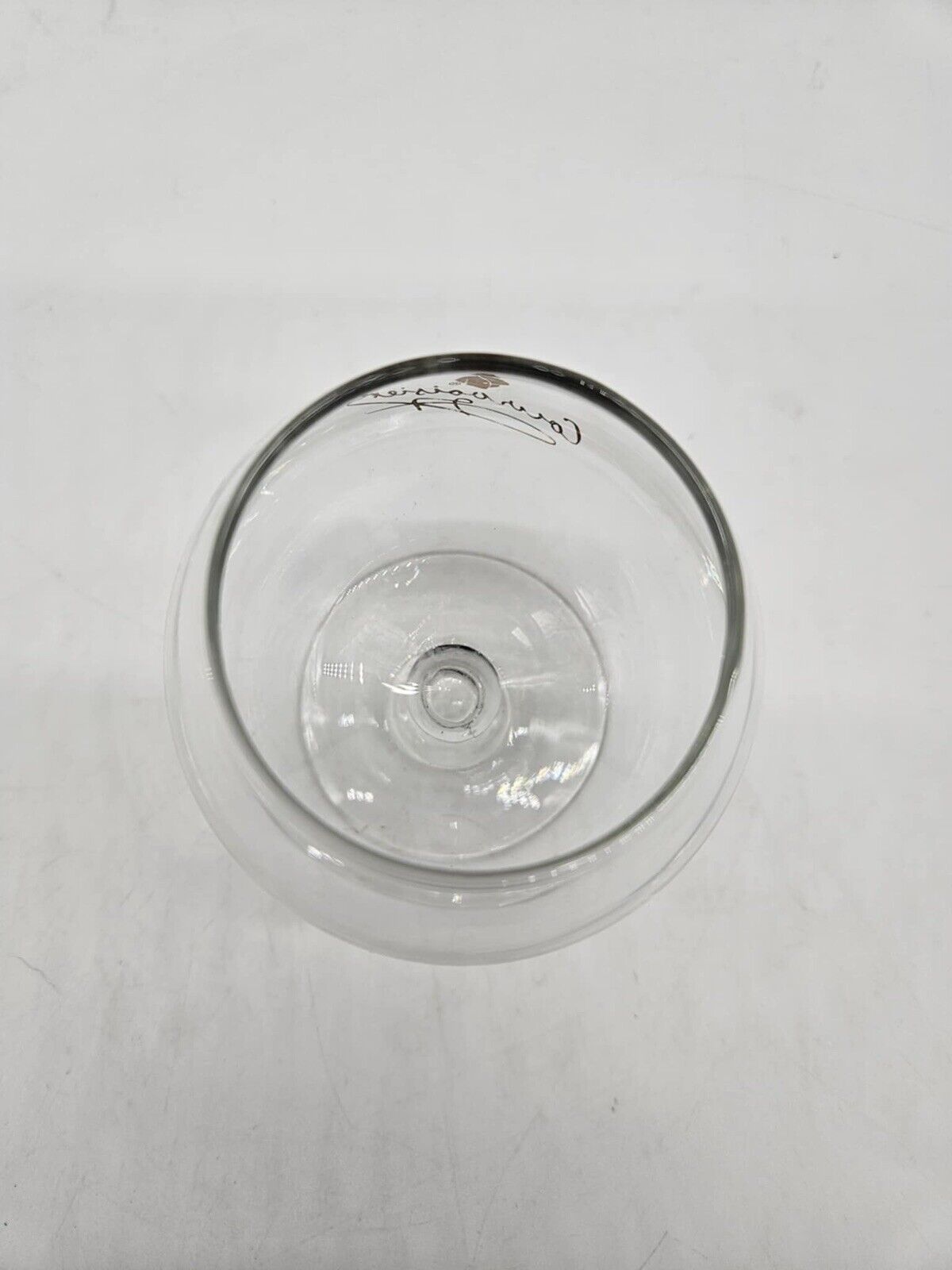 Courvoisier Snifter Cognac Brandy Glass Gold Cursive Signature And Logo