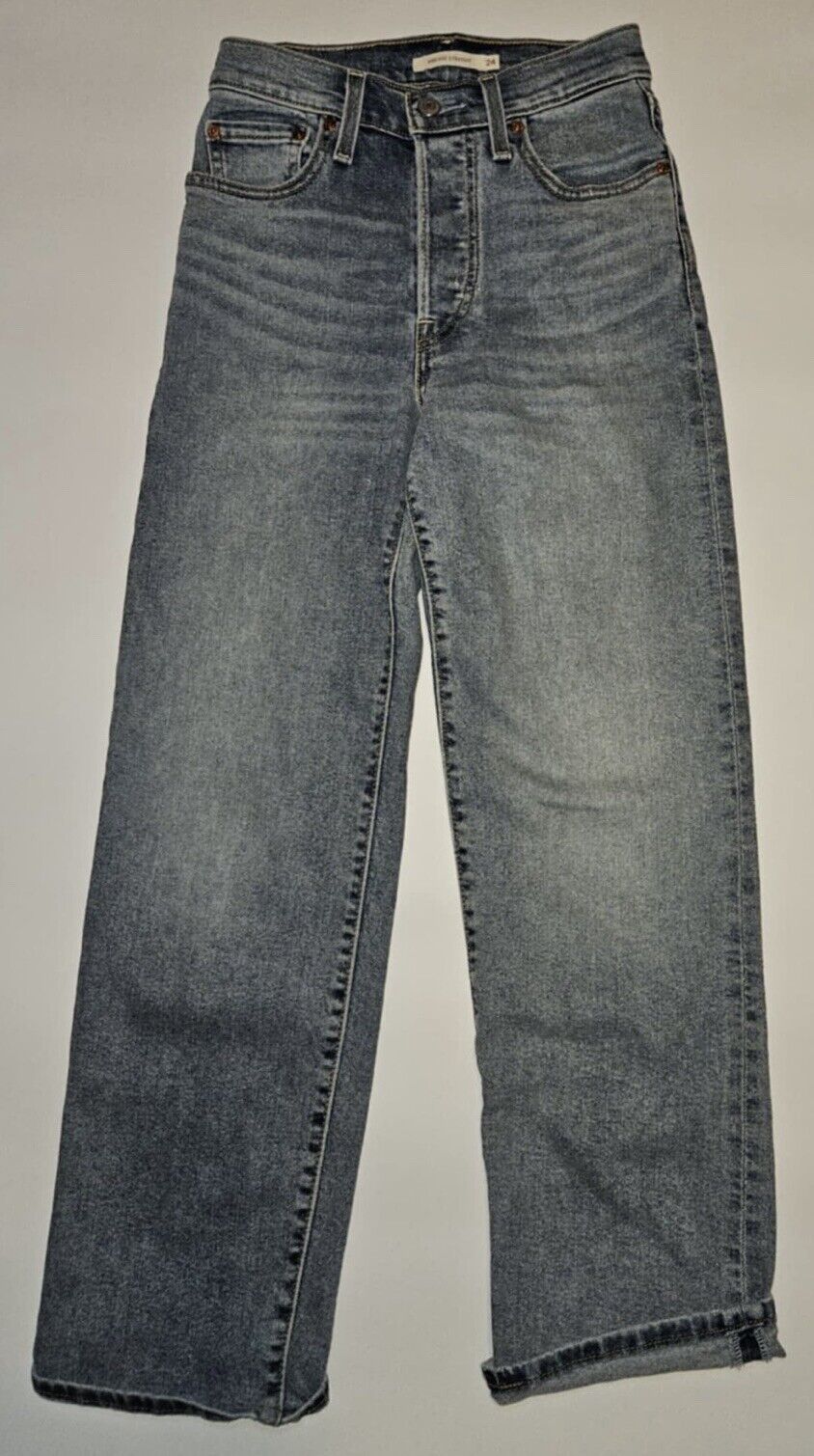 Levi’s Women’s Ribcage Straight Ankle Button Fly Denim Jeans Size 24