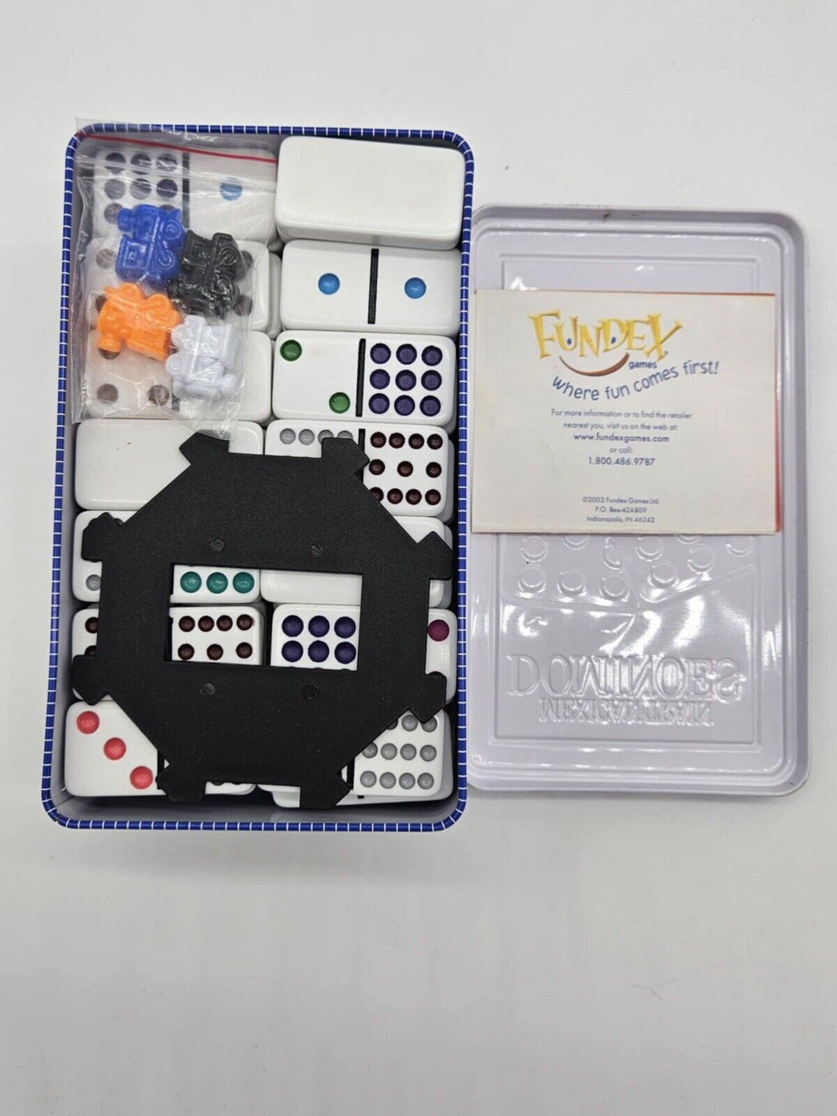 Double Twelve Dominos By Cardinal 91 Colored Dominos Set | Dominoes + Tin Only