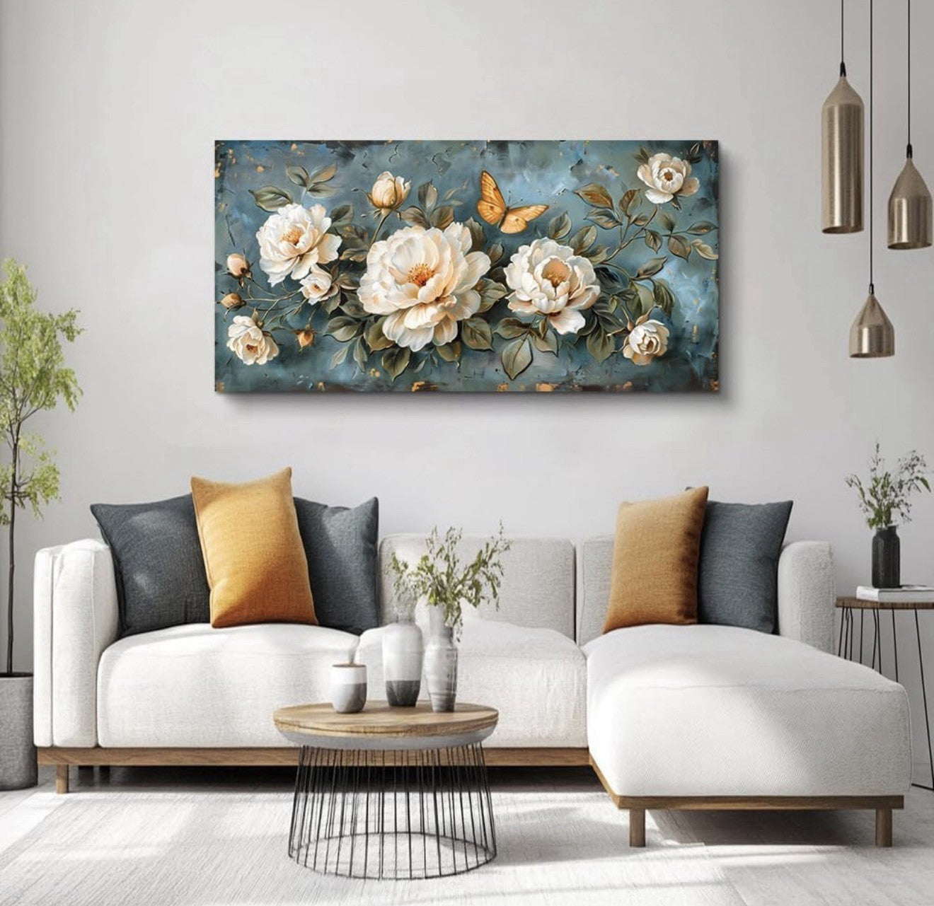 Large Panoramic Floral Canvas Wall Art Print - 48” X 24”