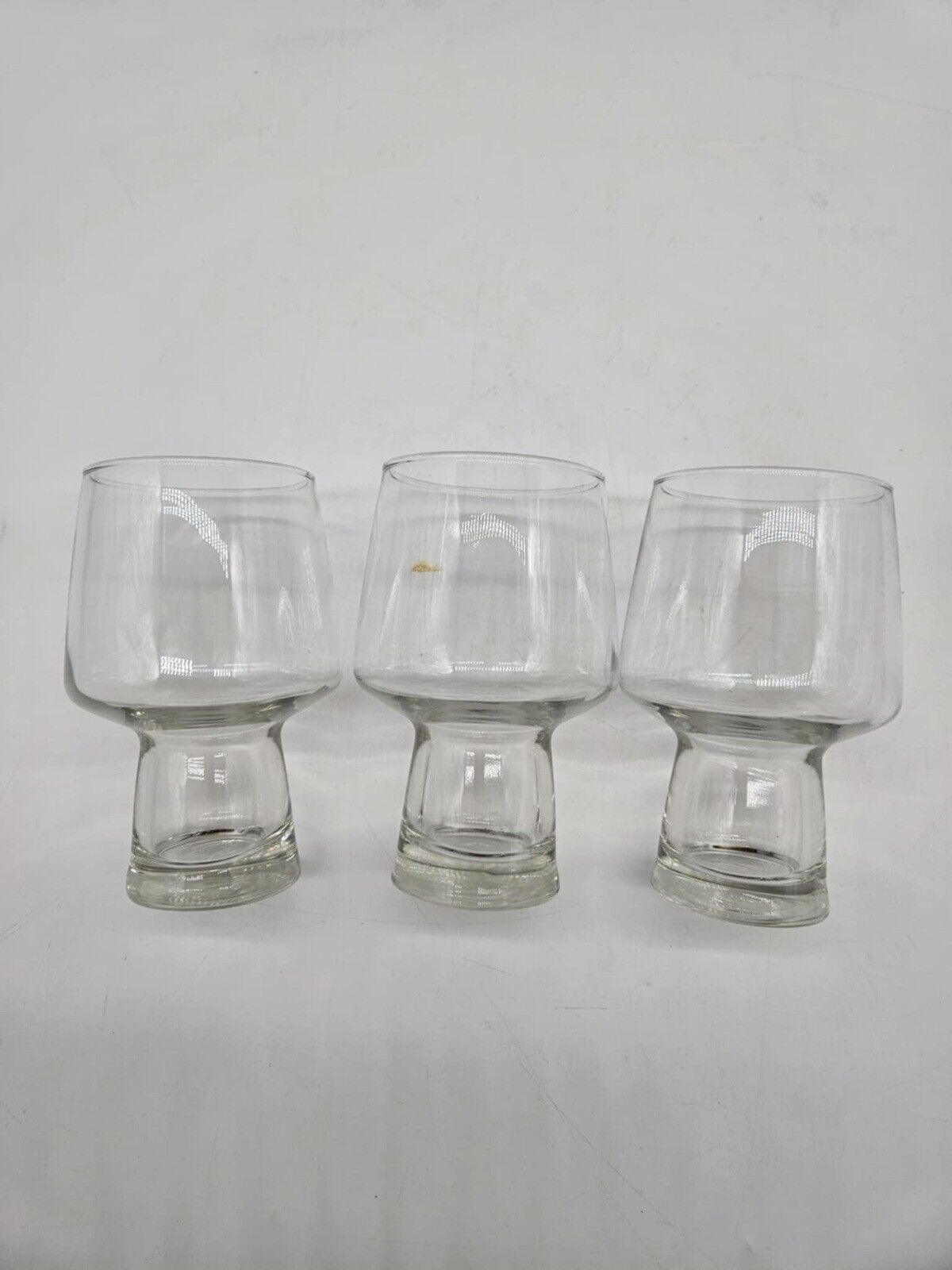 Vintage Set of 3 Libbey “Accent Steiner” Hollow-Stemmed Beer/Pint Glasses