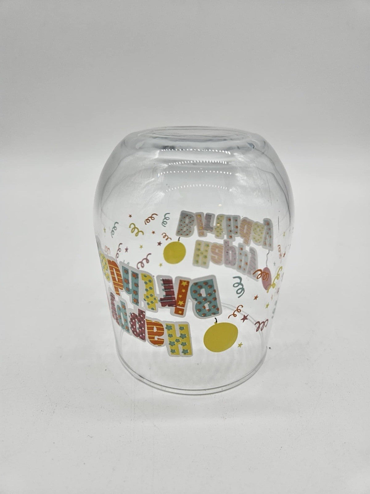 PARTY TO GO HAPPY BIRTHDAY 15OZ ACRYLIC STEMLESS WINE GLASS