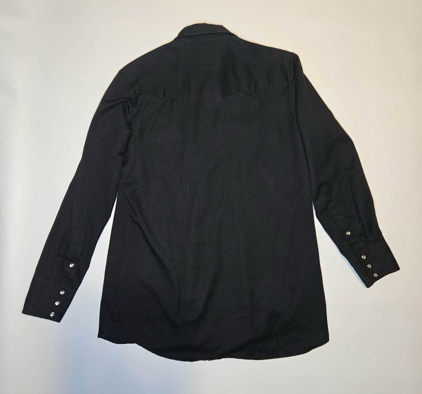 Sears Western Wear Pearl Snap Cowboy Shirt Black Floral Large
