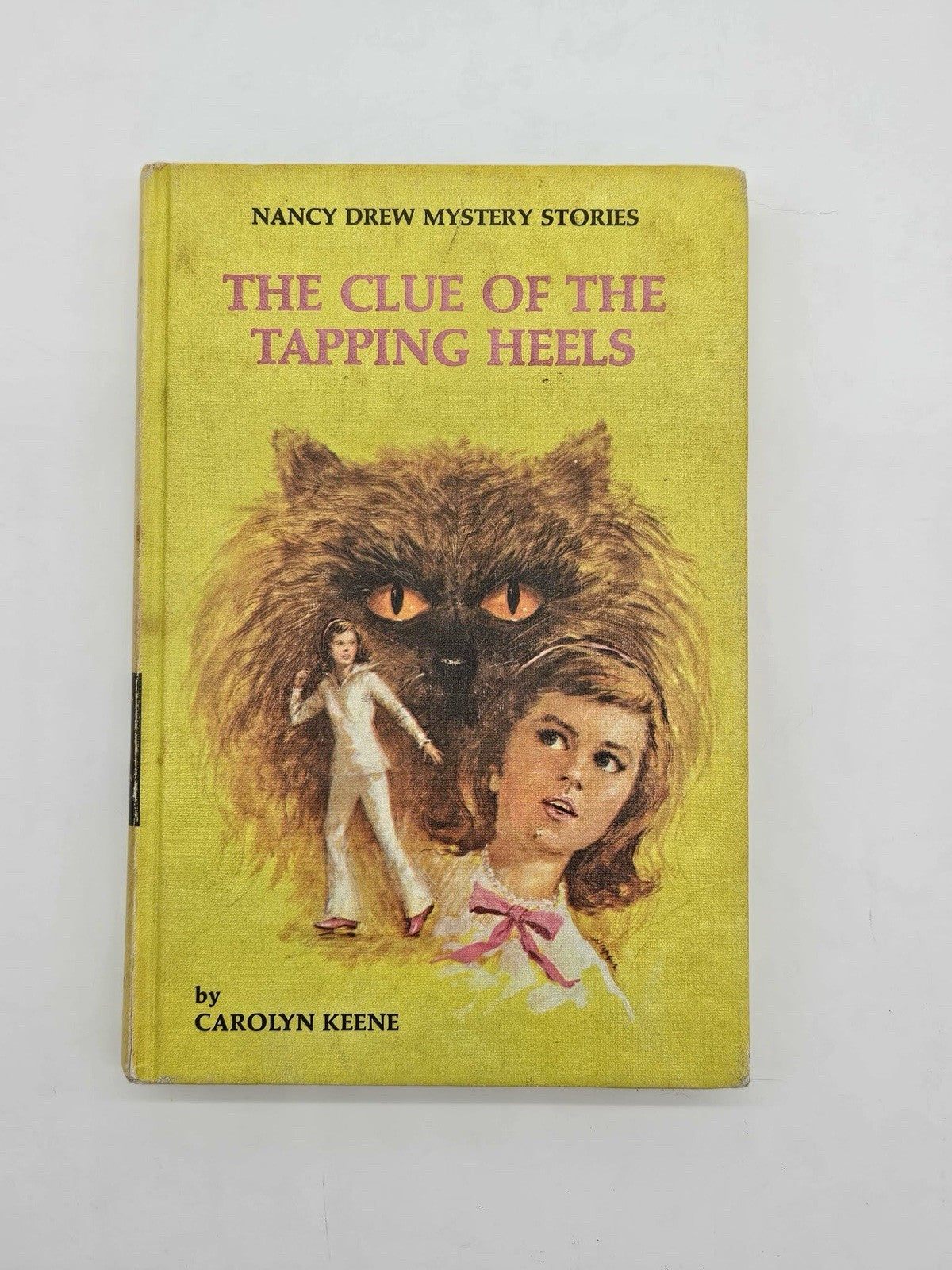 Vintage Nancy Drew #16 - Clue of the Tapping Heels - Yellow Matte -Carolyn Keene