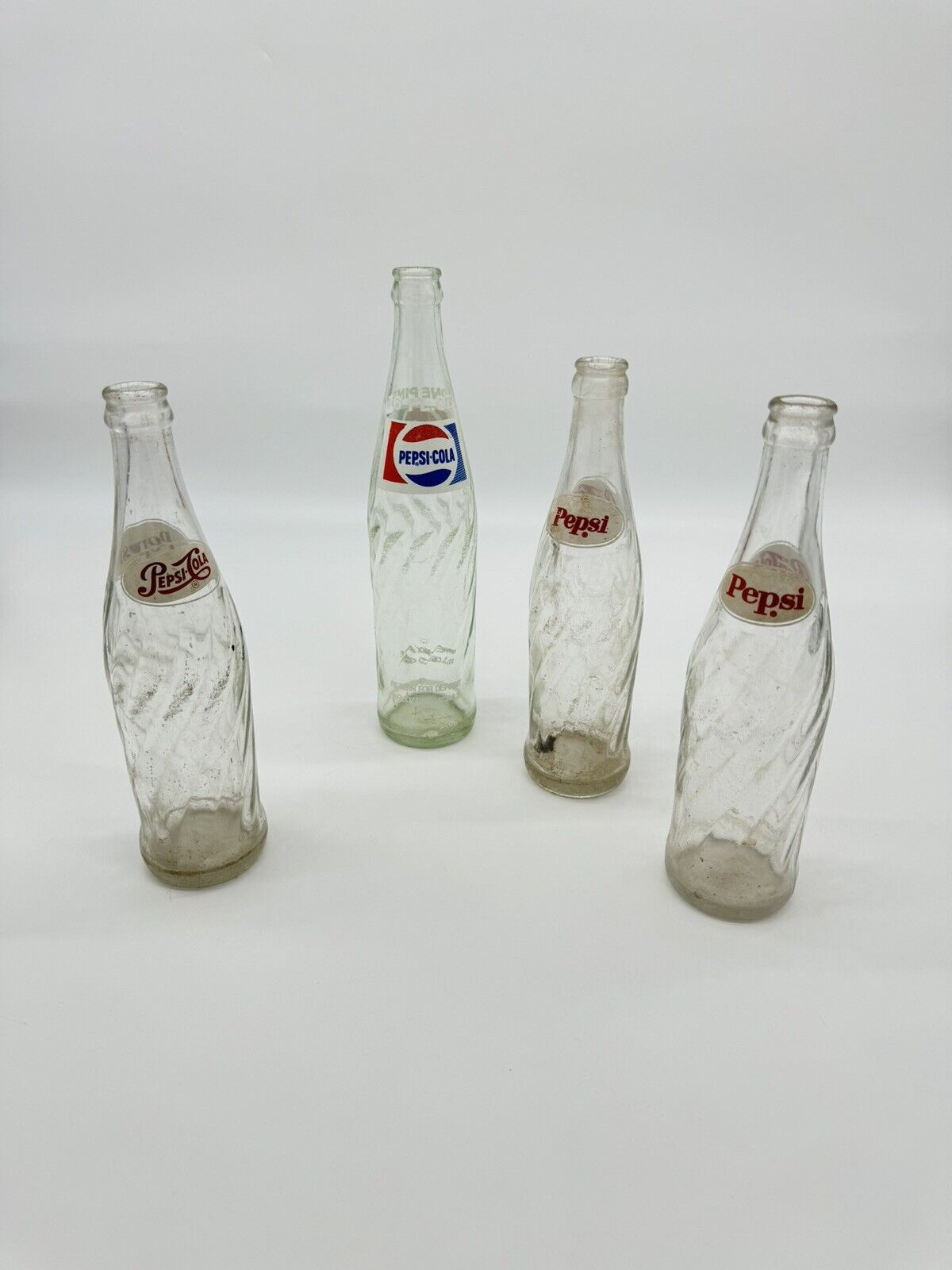 Lot Of 4 Vintage Pepsi-Cola Glass Soda Bottles