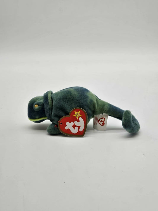 Ty Beanie Baby 9 inch Rainbow The Iguana Chameleon Toy