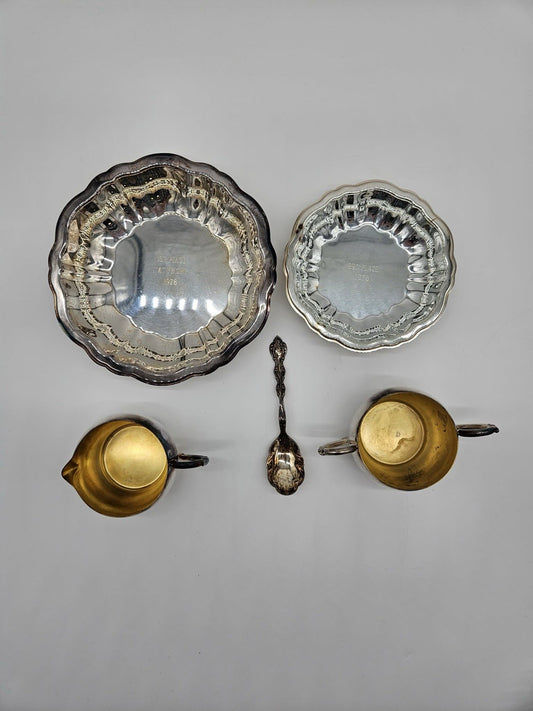 Vintage Oneida Silverplate Award Lot Bowls Creamers Spoon 1976