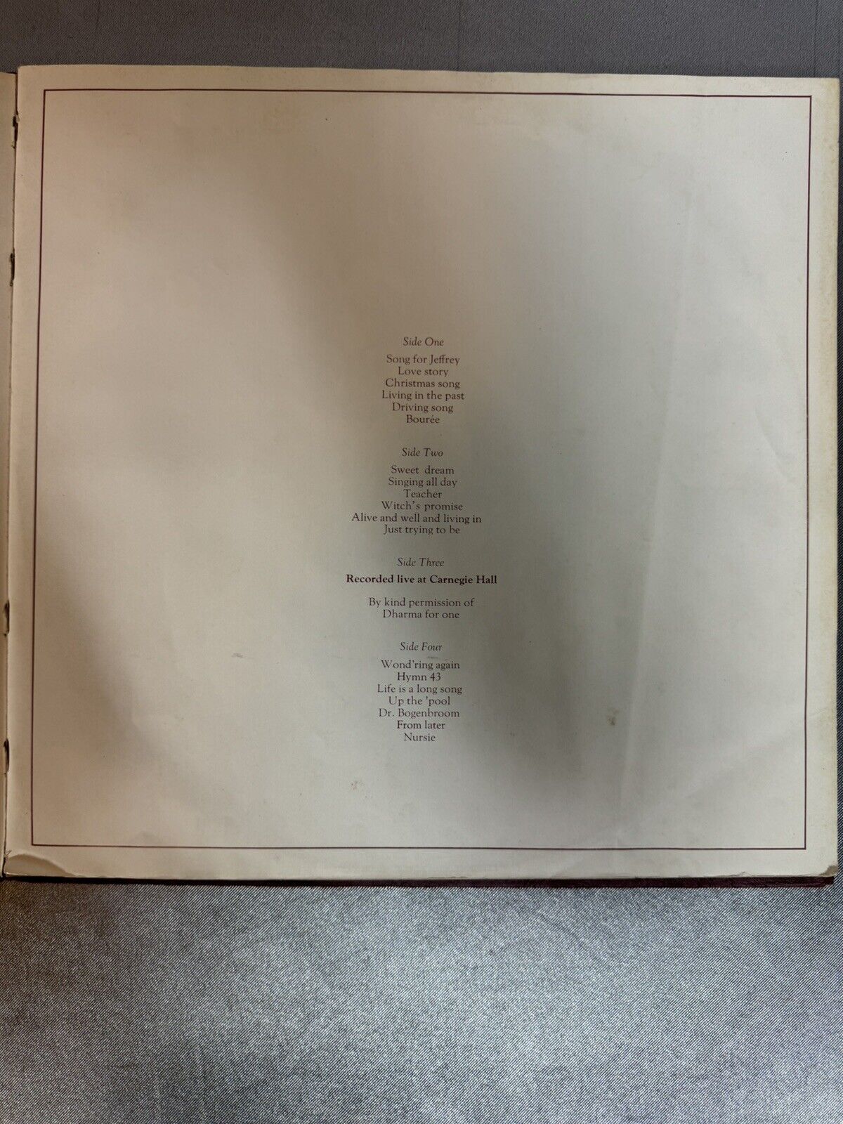 JETHRO TULL LIVING IN THE PAST CHRYSALIS 2 CH 1035 United States 2xLP With Book