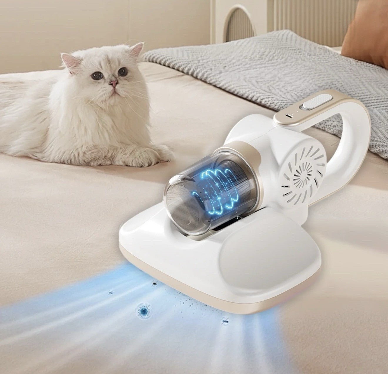 Handheld Cordless UV Dust Mite Remover Vacuum for Bed Sofa Carpet Cleaning