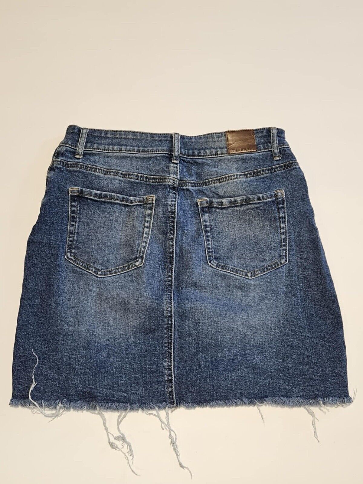 Maurices Denim Mini Skirt Womens 8 Cotton Distressed Jean Distressed