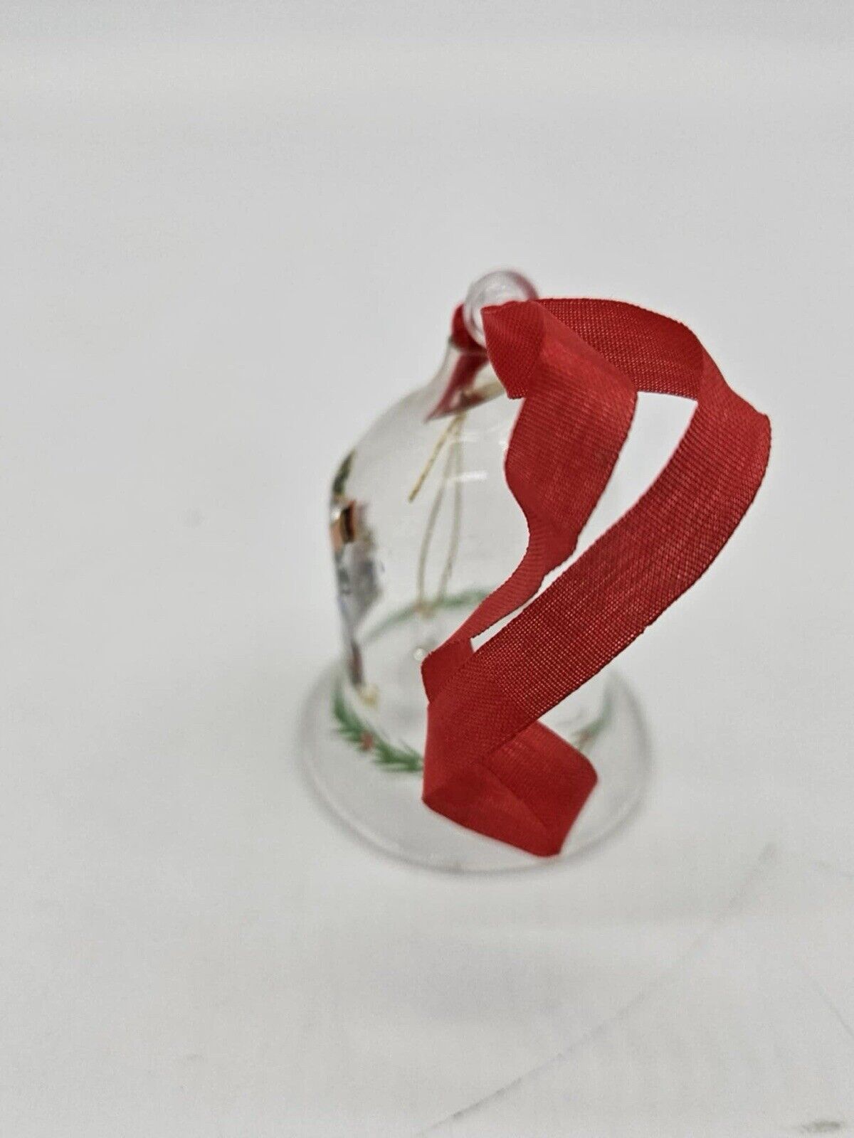 Vintage Snowman Small Clear Glass Bell Christmas Ornaments