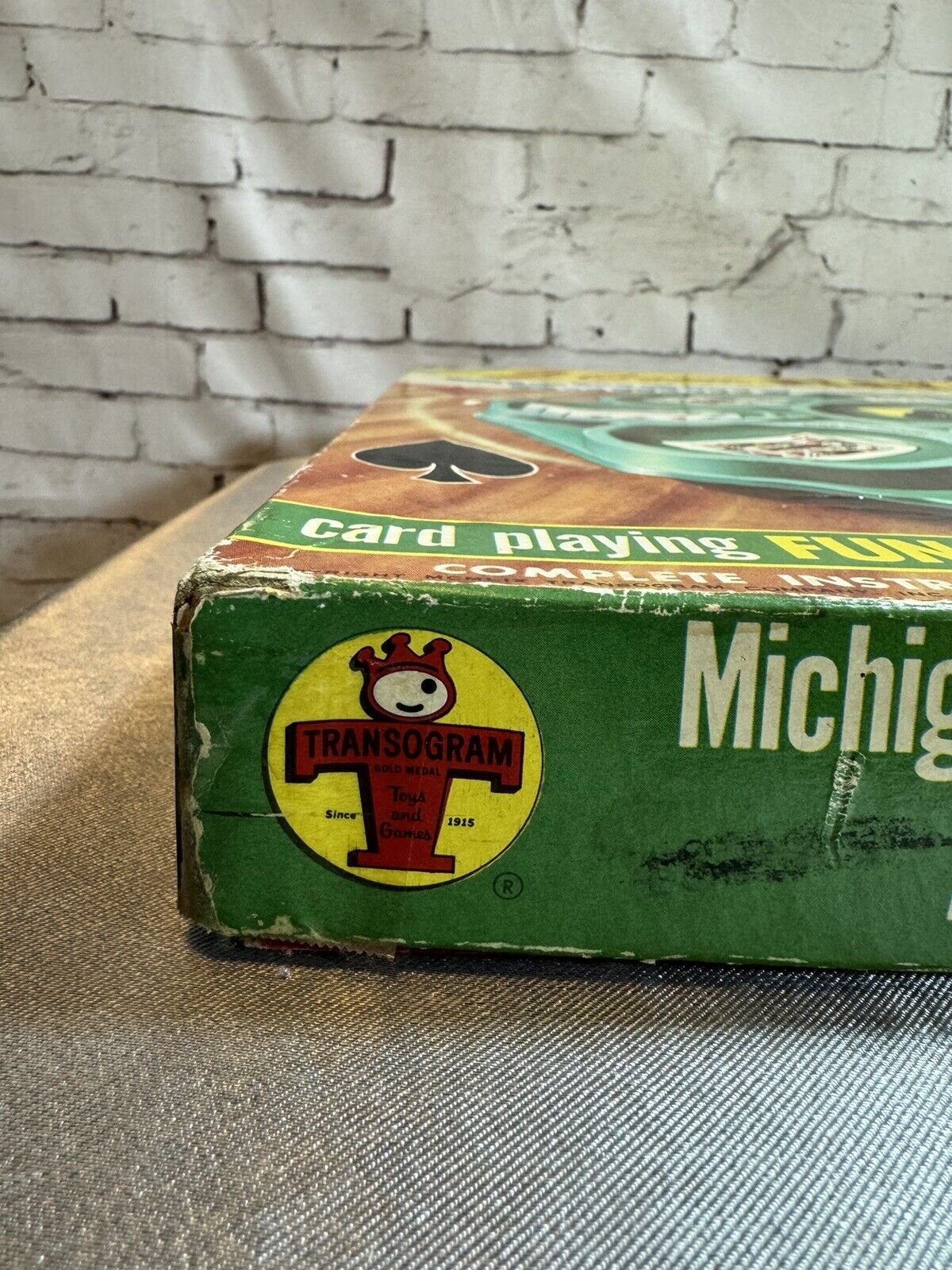 Vintage 1959 Transogram Michigan Rummy Ace Hi Horse Race Game Black Cat VGM