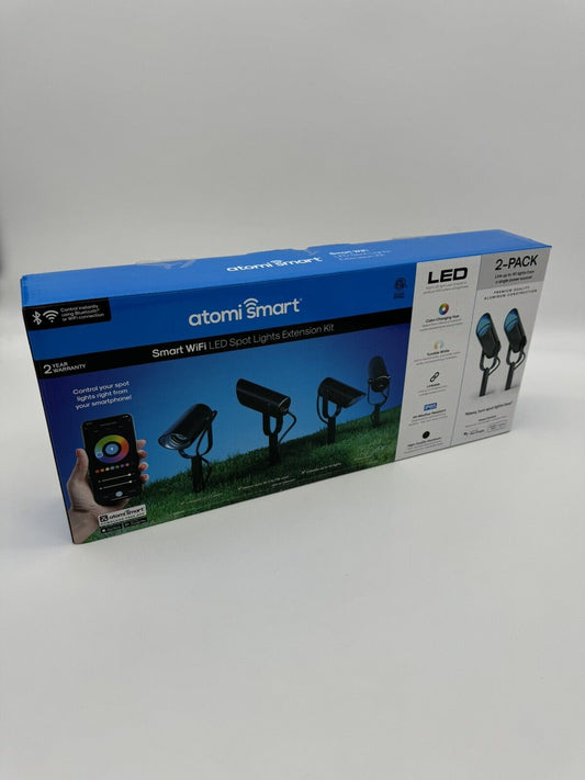 New Atomi Smart WiFi LED Color Changing Spot Lights 4 Pack Starter Kit Outdoor