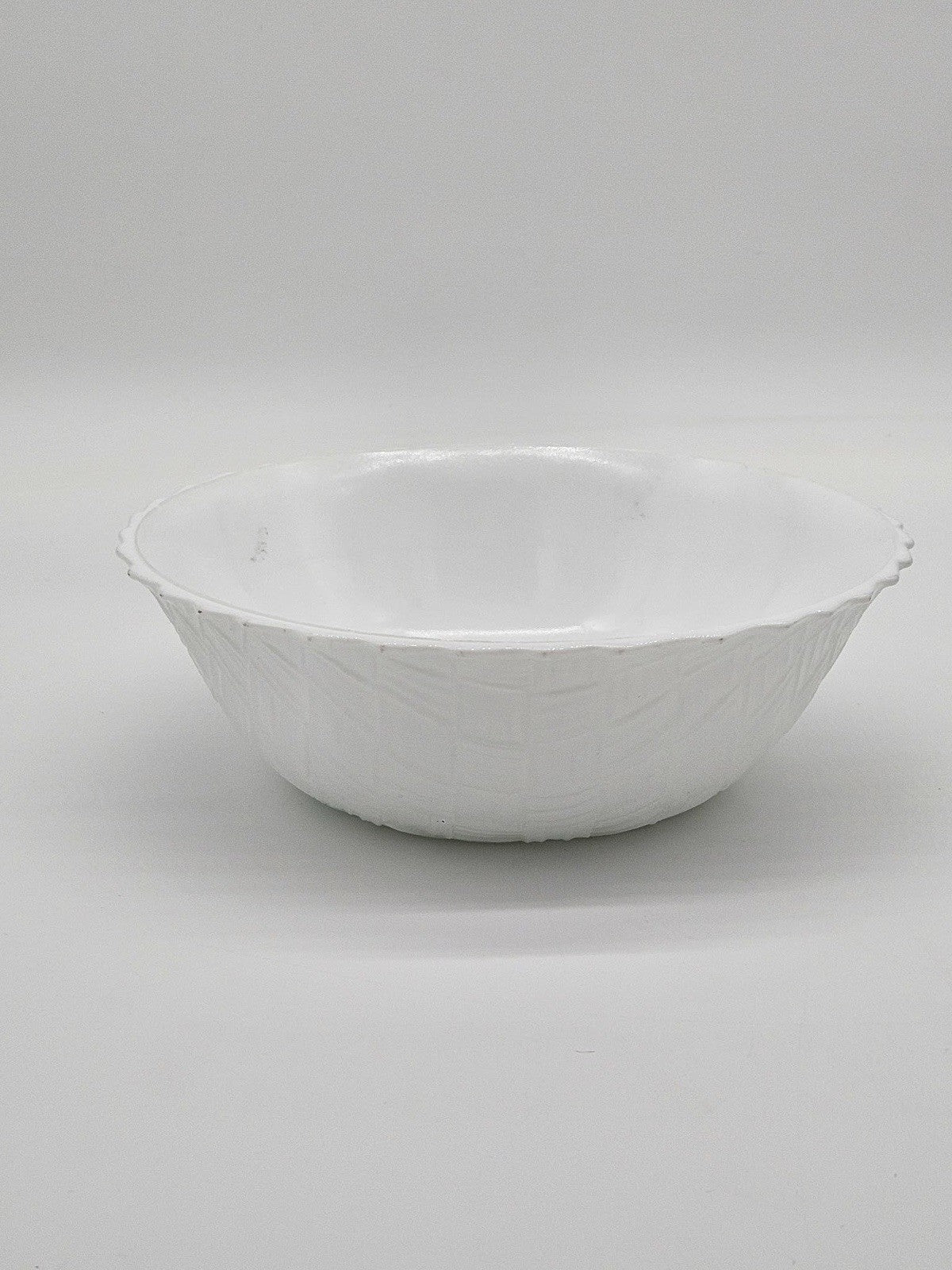 Vintage Indiana Glass Milk Glass White Basket Weave Weavetex Serving Bowl