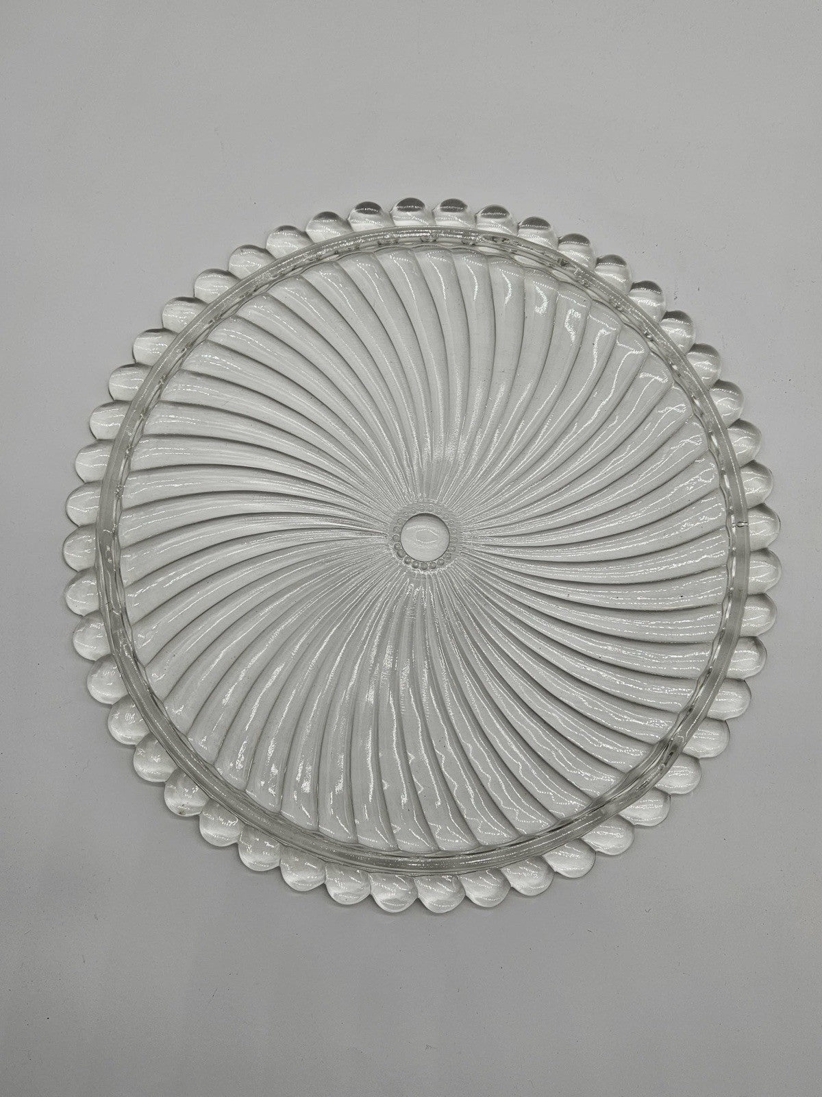 Depression Glass Clear Pastry Treat Tidbit Tray Cake Platter Kitchen Serveware