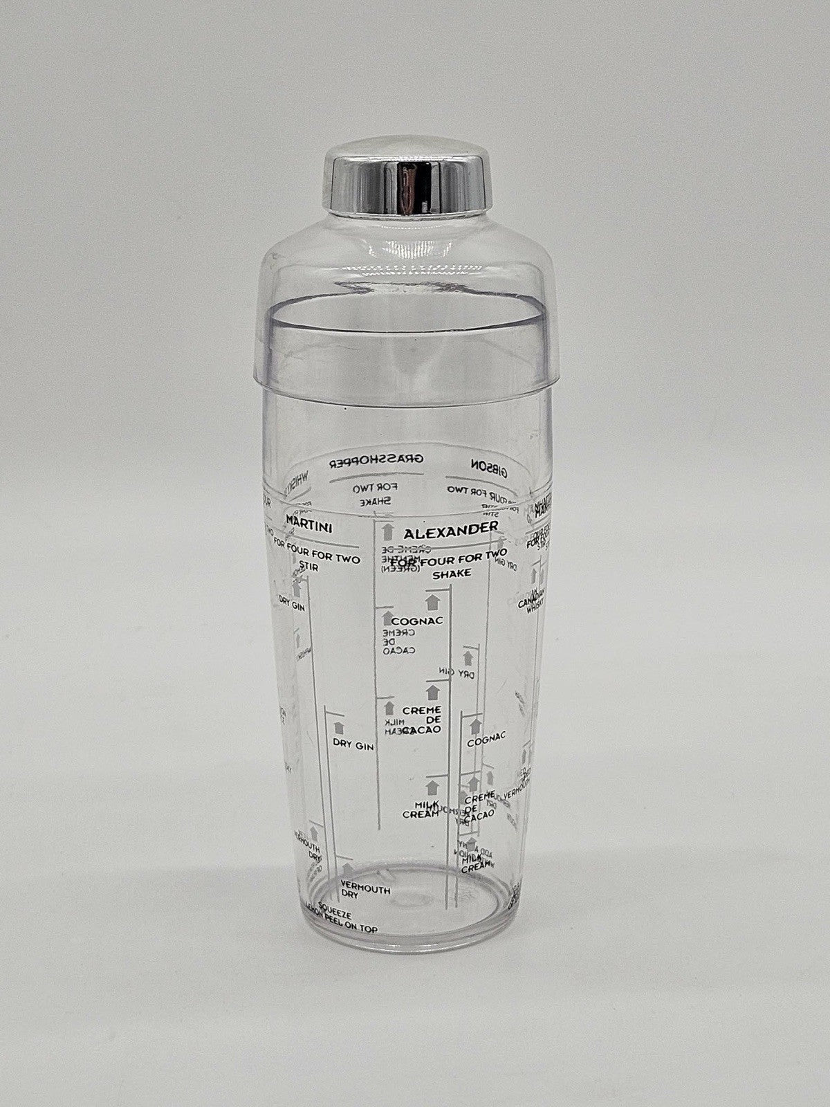 Vintage 24oz Glass Cocktail Shaker Includes Six Recipes