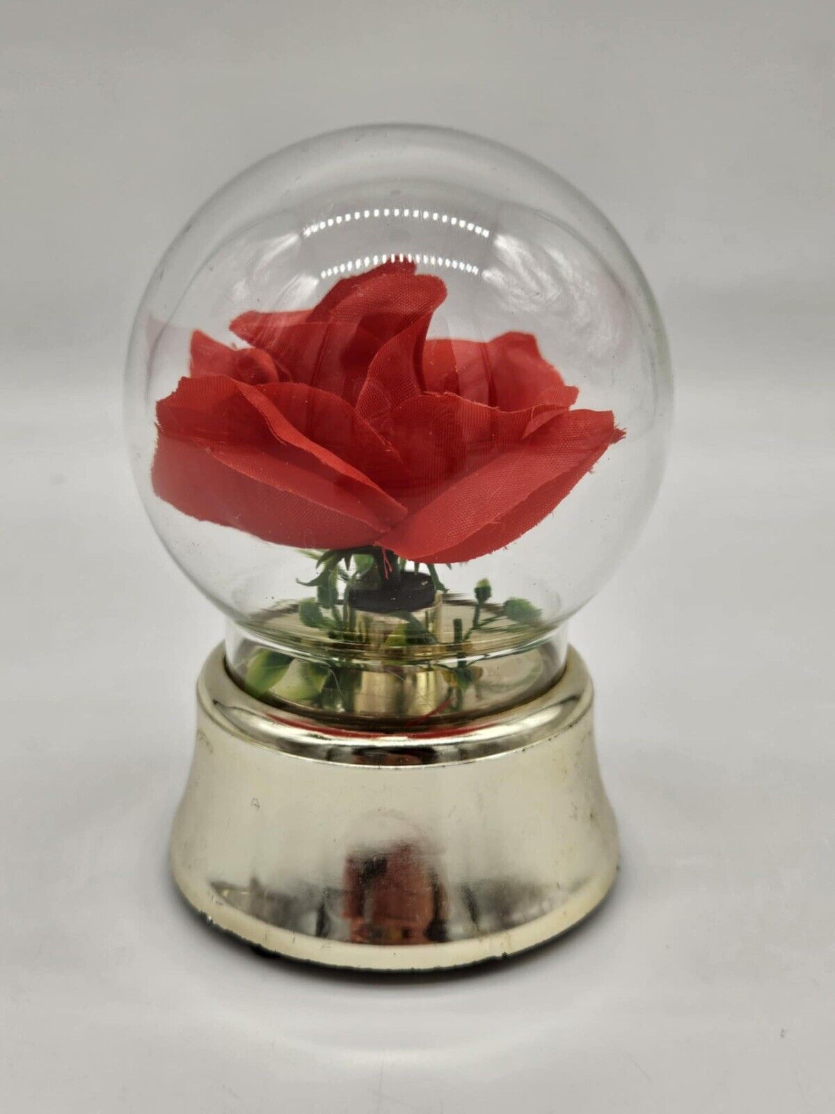 Set of 2 Lucky Star Plastic Globe with Light Up Roses Lights Work Music Box