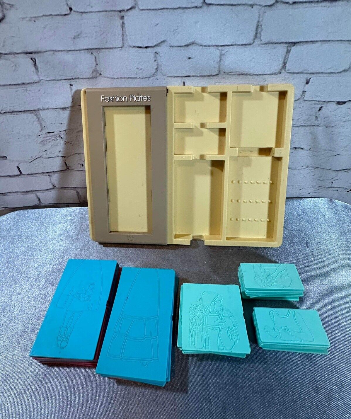 Vintage 1978 Tomy Fashion Plates Set of 37 Plates w Holder- Design- Model