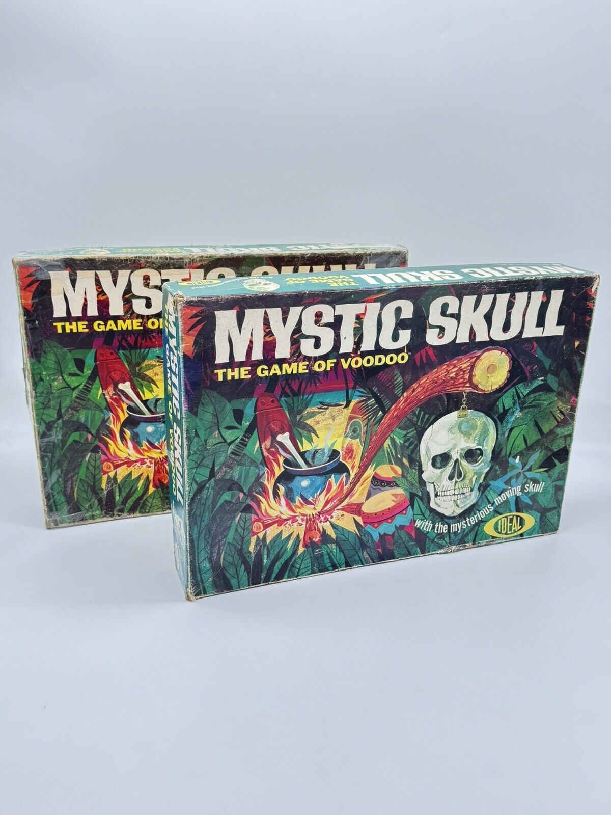 TWO Mystic Skull the Game of Voodoo Board Game, 1964, by Ideal No. 2517-1