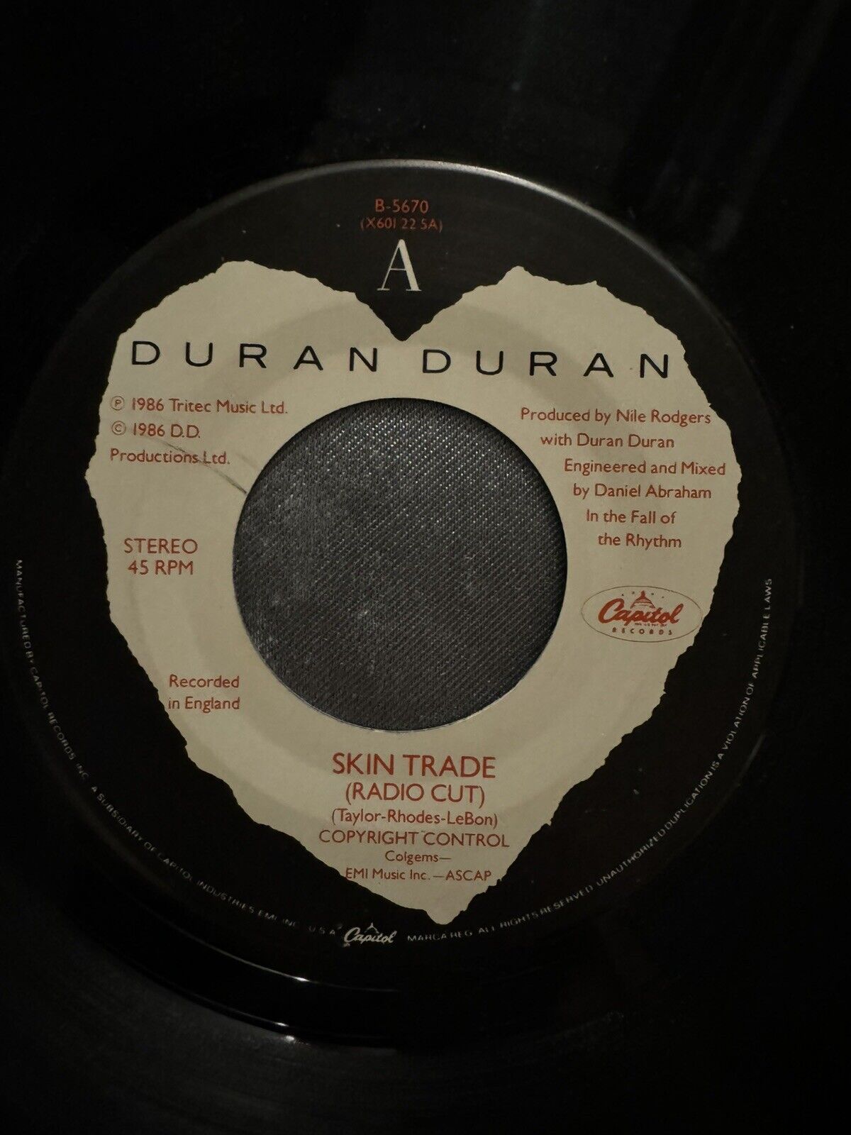 Duran Duran – Skin Trade / We Need You 7" Vinyl VG+/G AU599
