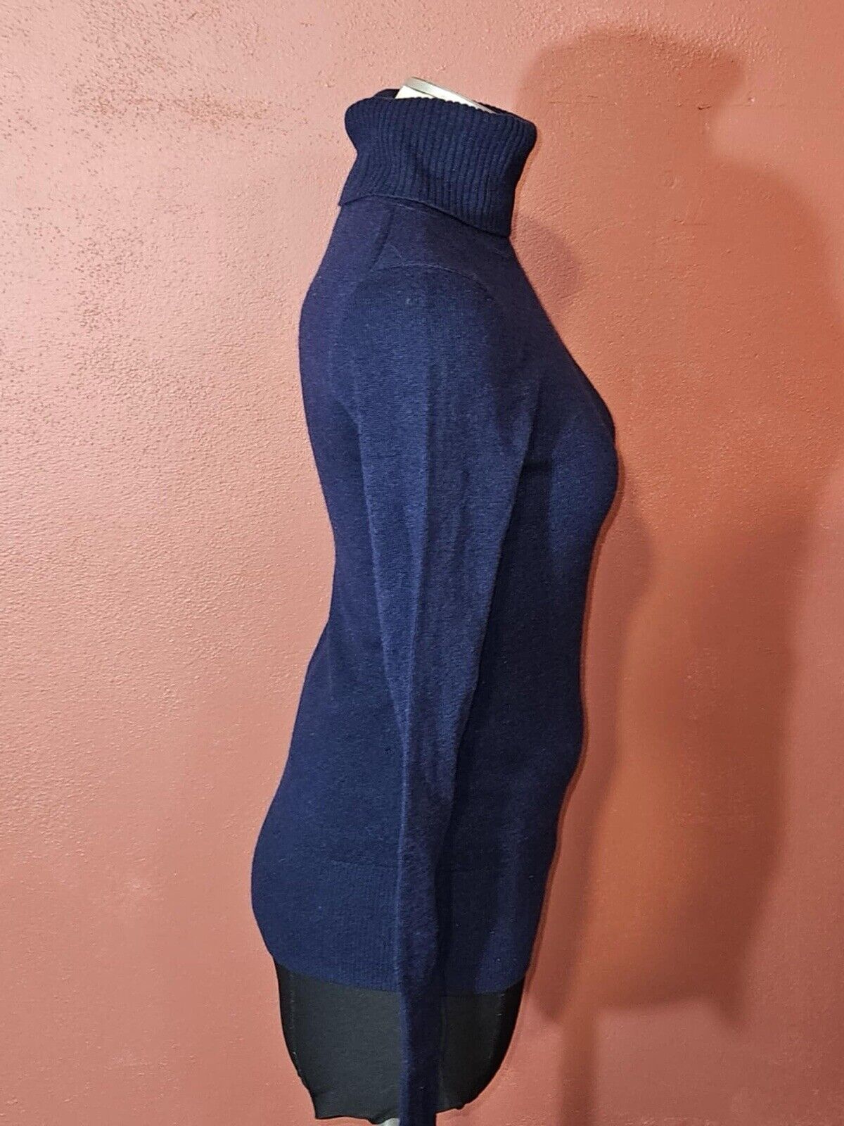 J Crew Collection Blue 100% Italian Cashmere Turtleneck Sweater Size XS