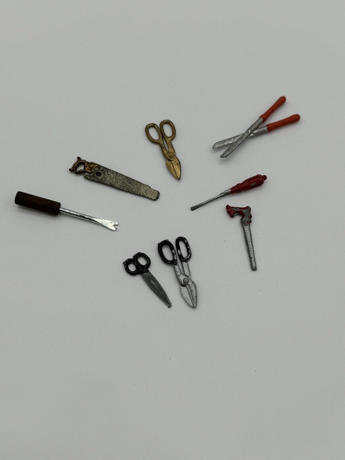 Vintage Dollhouse Miniature Lot of 8 Tools - Some Rare - 1:12 - VTY 006