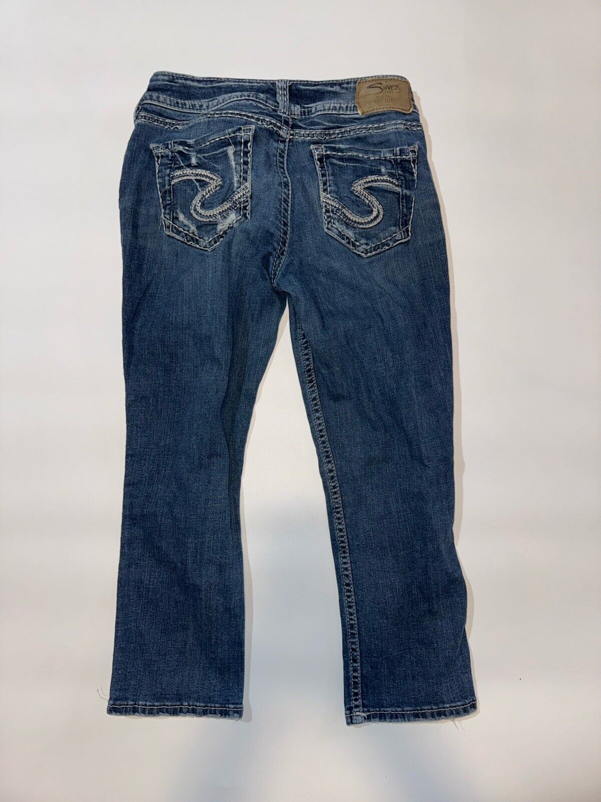 Silver Jeans Suki Capri Women's W29 L22 Dark Wash Blue Stretch Denim