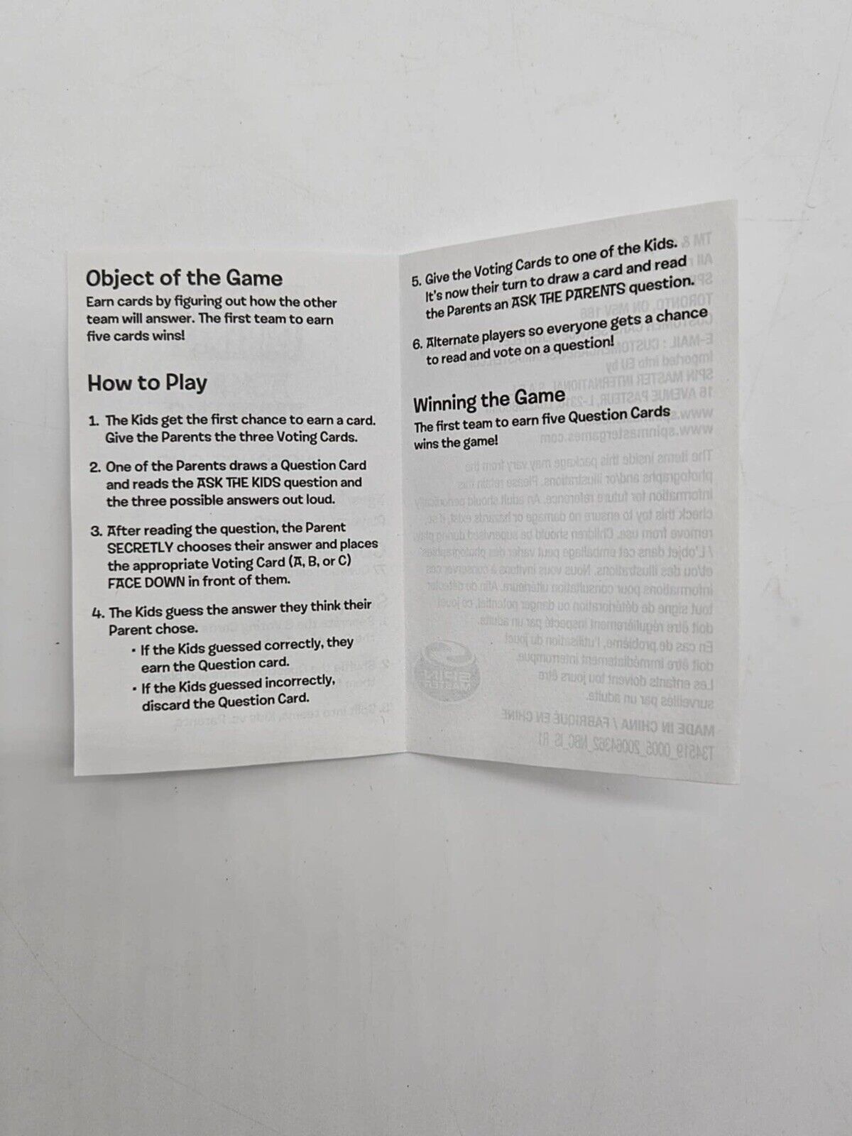 NEW Beat the Parents Card Game Ask Me Anything Kids Vs. Adults Game Night NIP