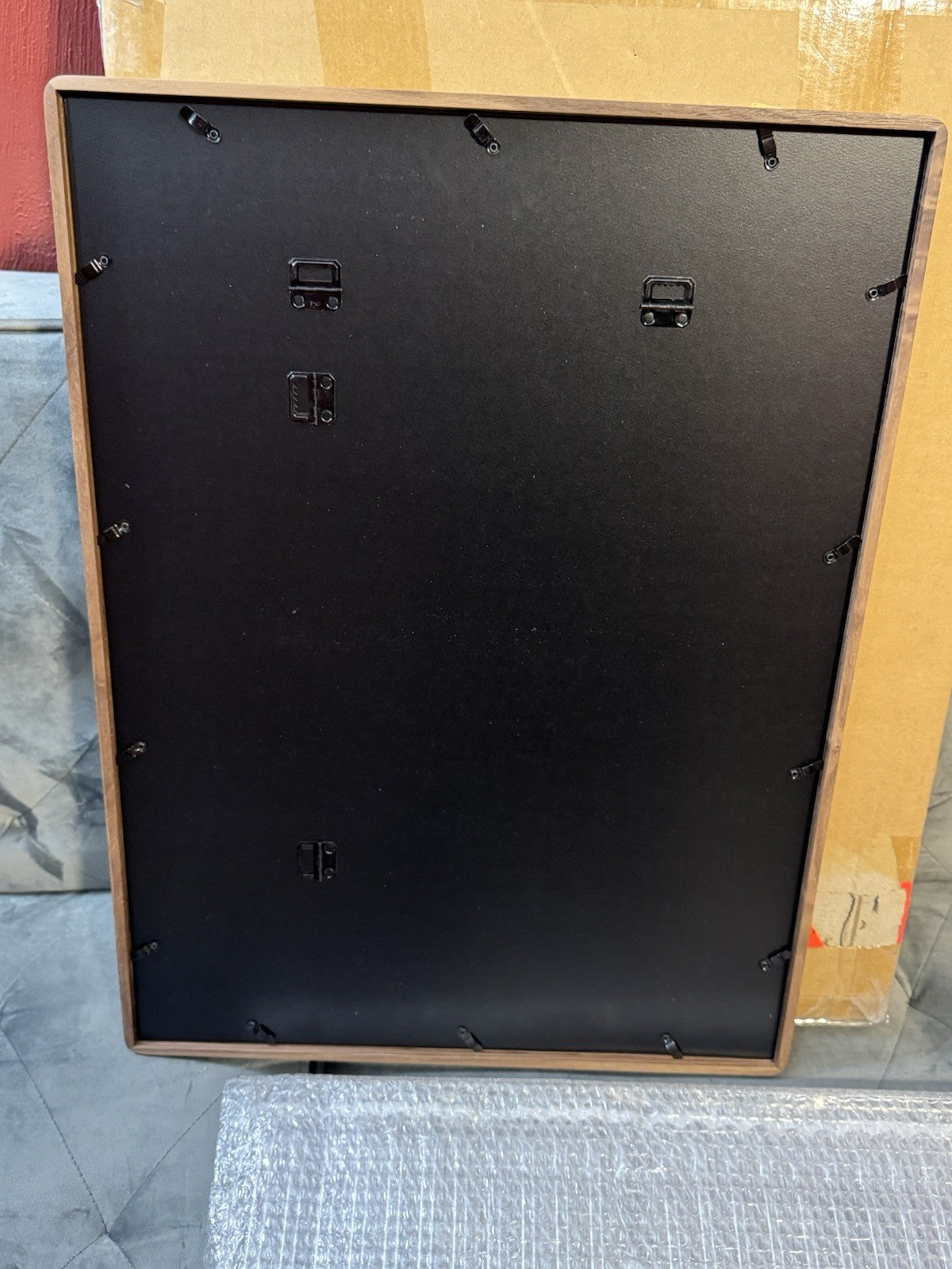 New 17” X 24” Solid Wood Frame w/ Hard Plastic Backing *NICE*