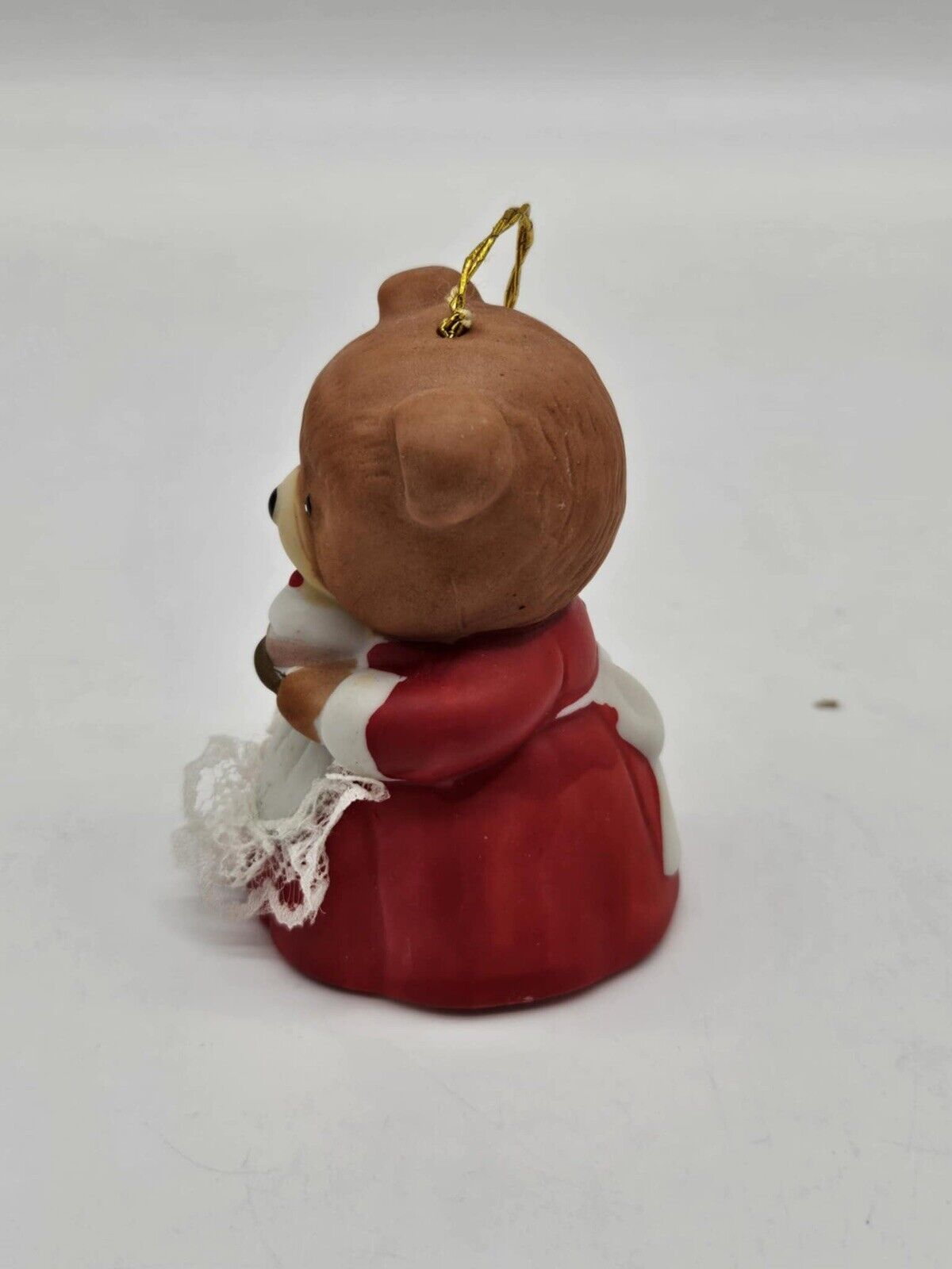 Vintage Lil Chimers Christmas Ornament Jasco Bear Porcelain Bell 2.5" Taiwan