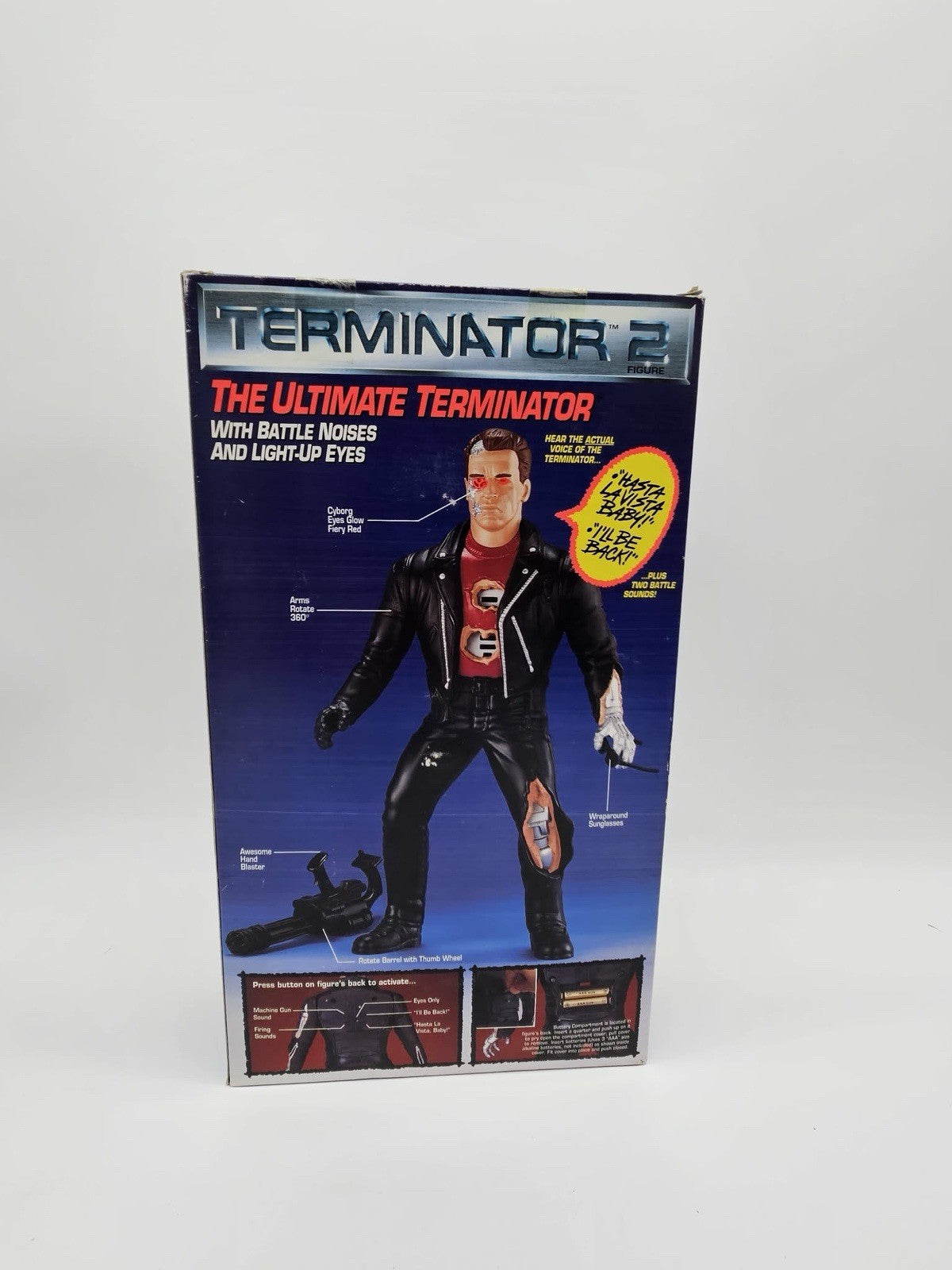 Vintage THE ULTIMATE TERMINATOR 12” Talking Figure With Light-Up Eyes 1991 RARE