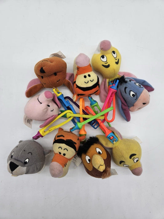 10 Vintage McDonalds Winnie the Pooh Disney Plush Head Clips #8116