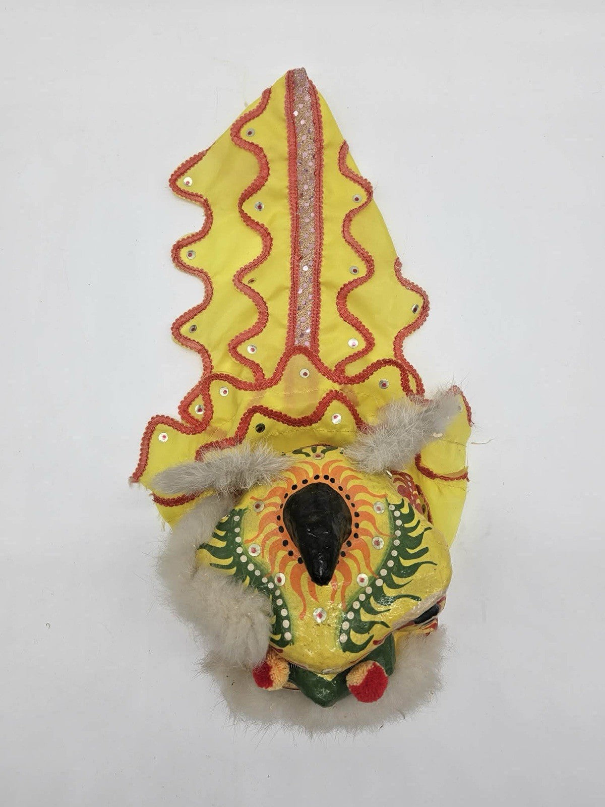 Vintage Chinese Lion/Dragon Dance Head Puppet Mask Folk Art Paper Mâché Handmade