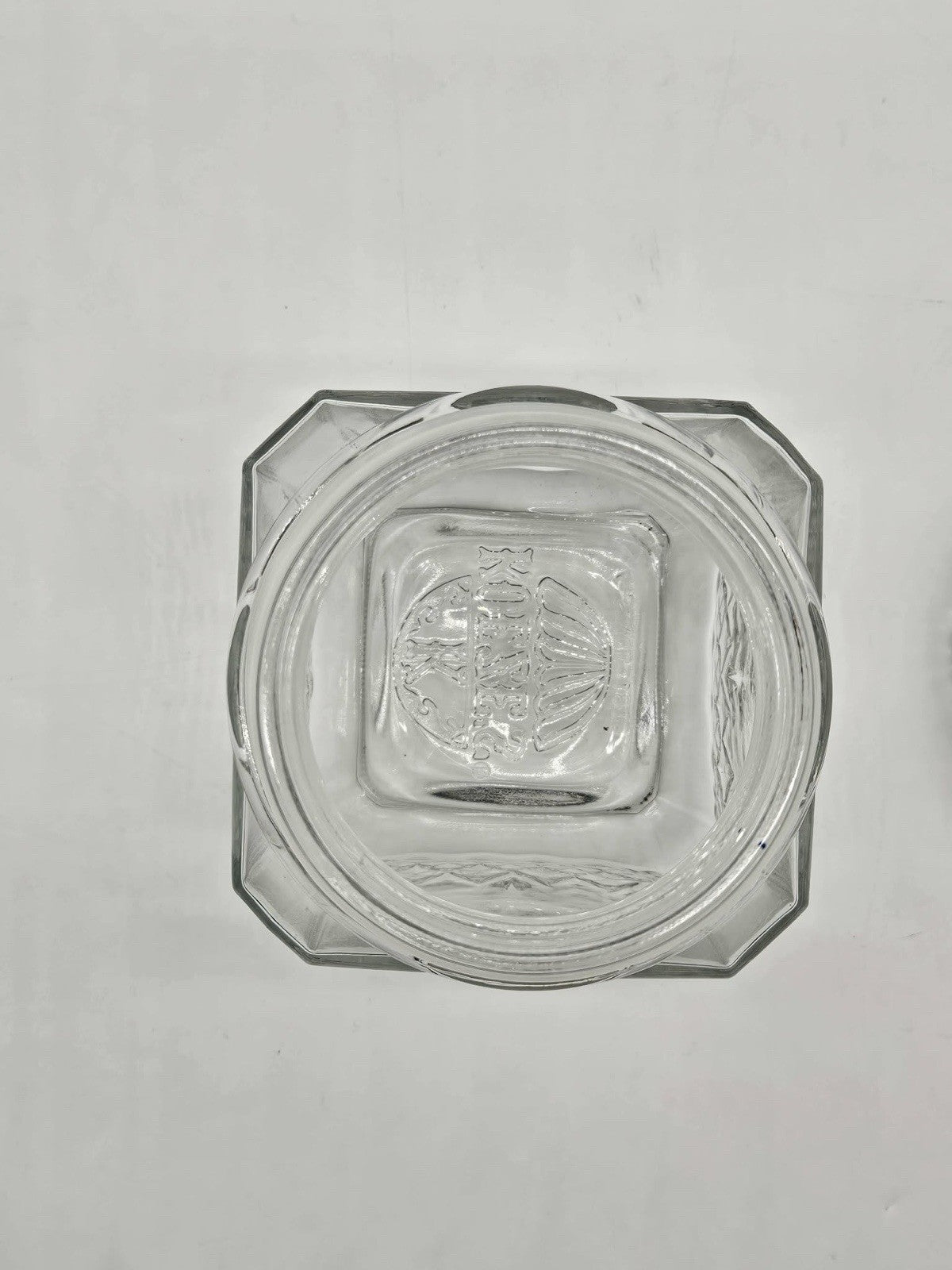Vintage Anchor Hocking Wexford Clear Glass Canister Jar w/Lid Diamond Pattern 9"