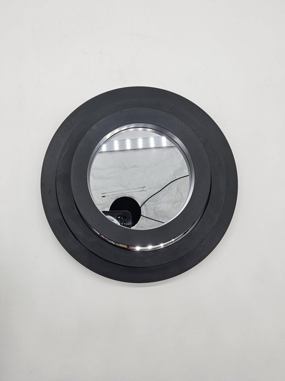 5 Modern Style Round Wall Mirrors with Black Rim Frame ~7” to ~11”