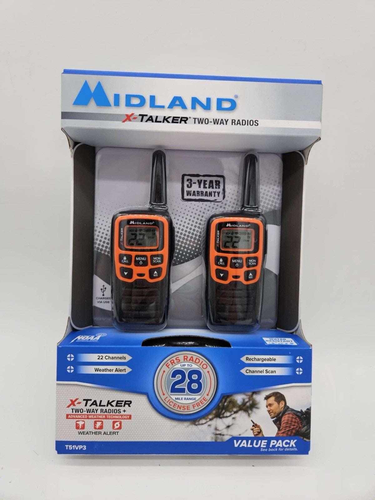 Midland X-talker T51VP3 28 Mile Range Two Way Radios